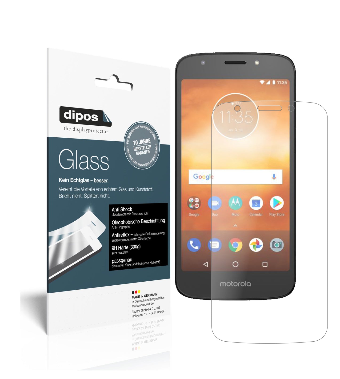Mattes Panzerglas: Schutz vor Brüchen, Fingerabdrücken und Bildschirmblendung für Motorola-Moto E5 Play Go