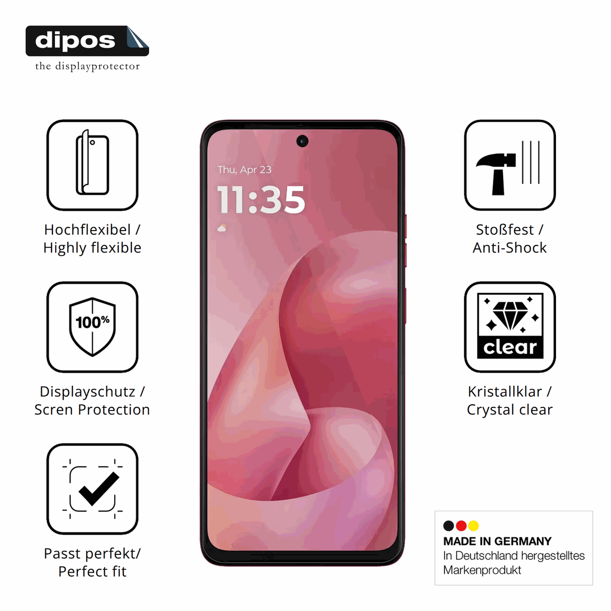Displayschutz hergestellt in Deutschland, höchste Qualität made in Germany