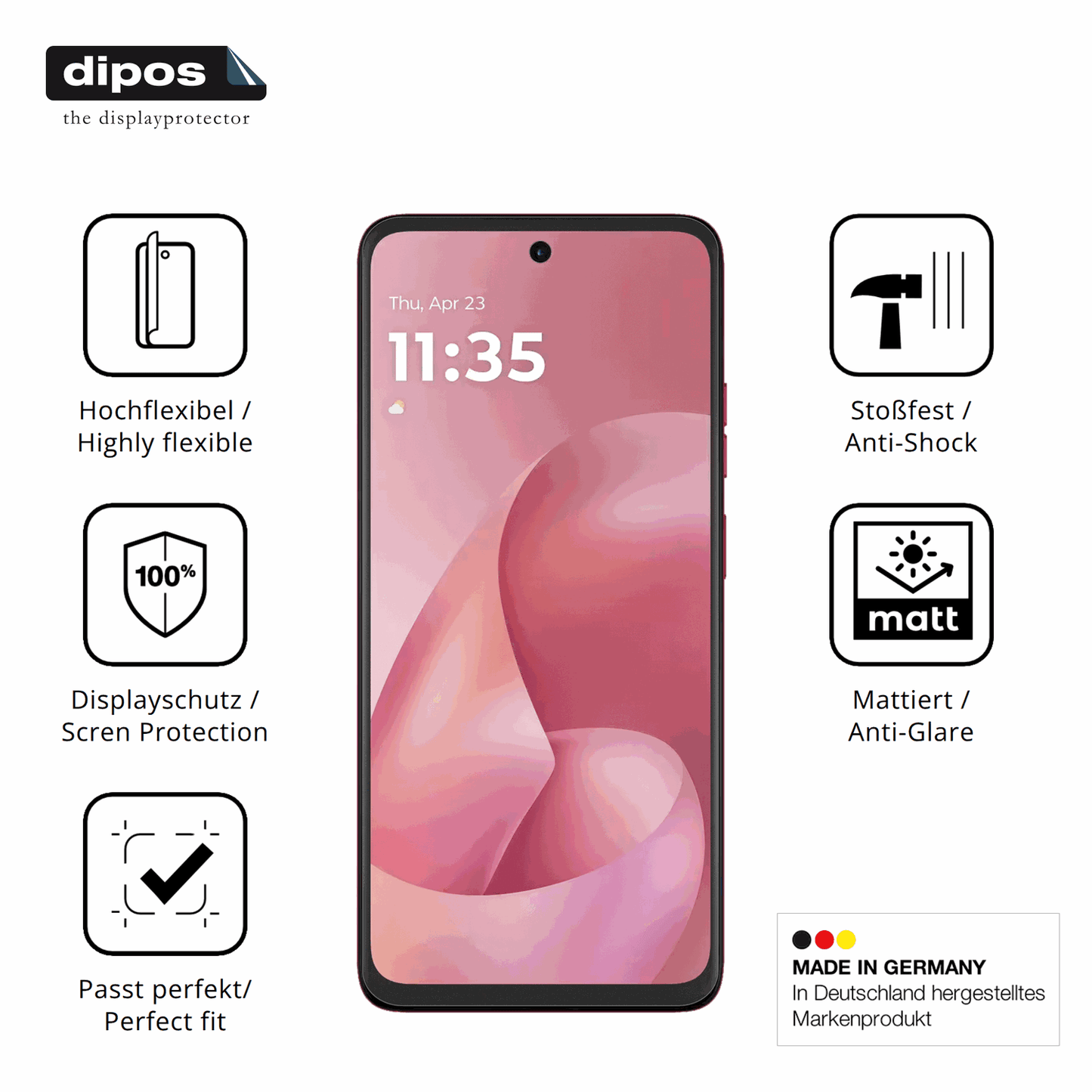 Displayschutz hergestellt in Deutschland, höchste Qualität made in Germany