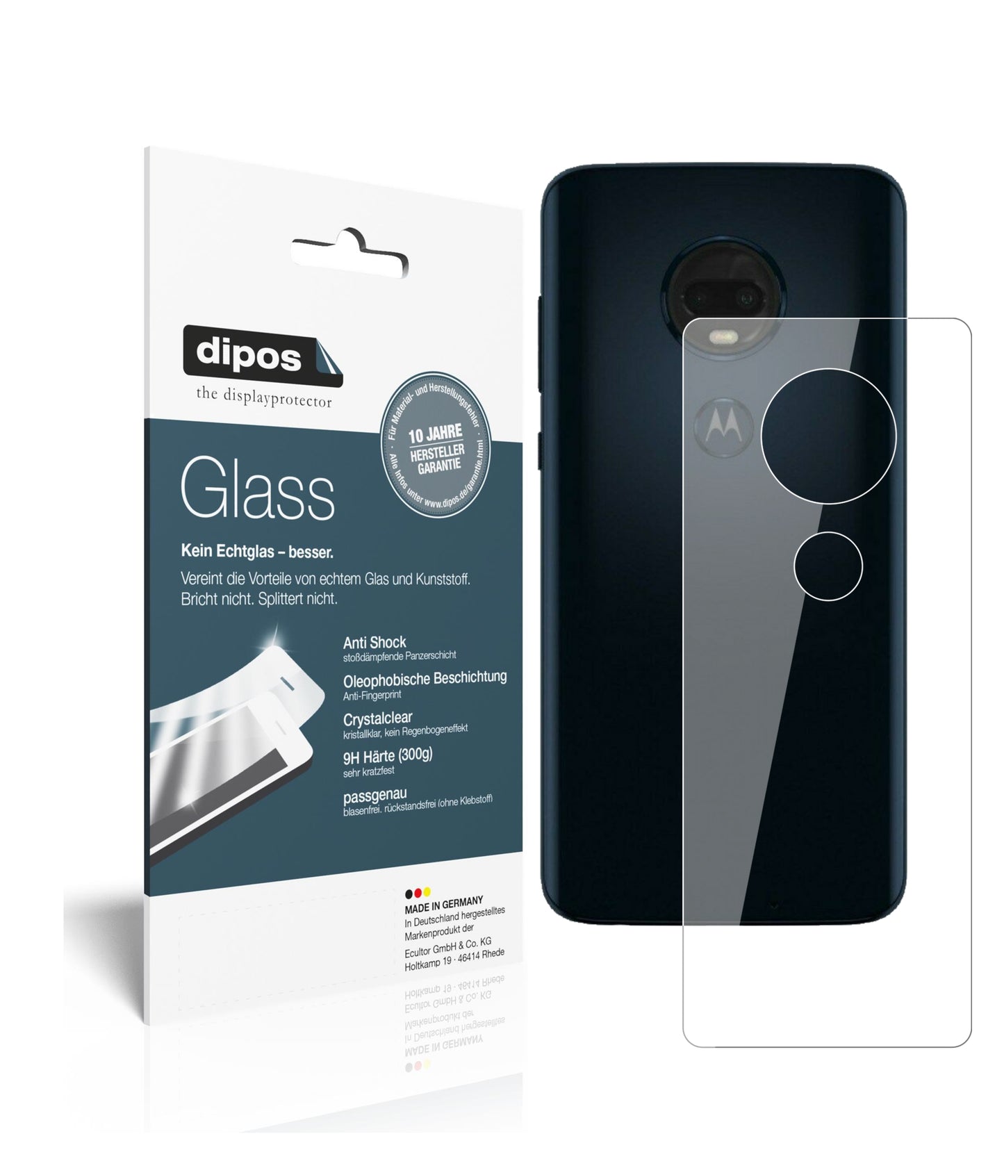 Perfekte Passform und ultimative Qualität: Unser 9H Panzerglas bietet Schutz für Motorola-Moto G7 Plus Rückseite