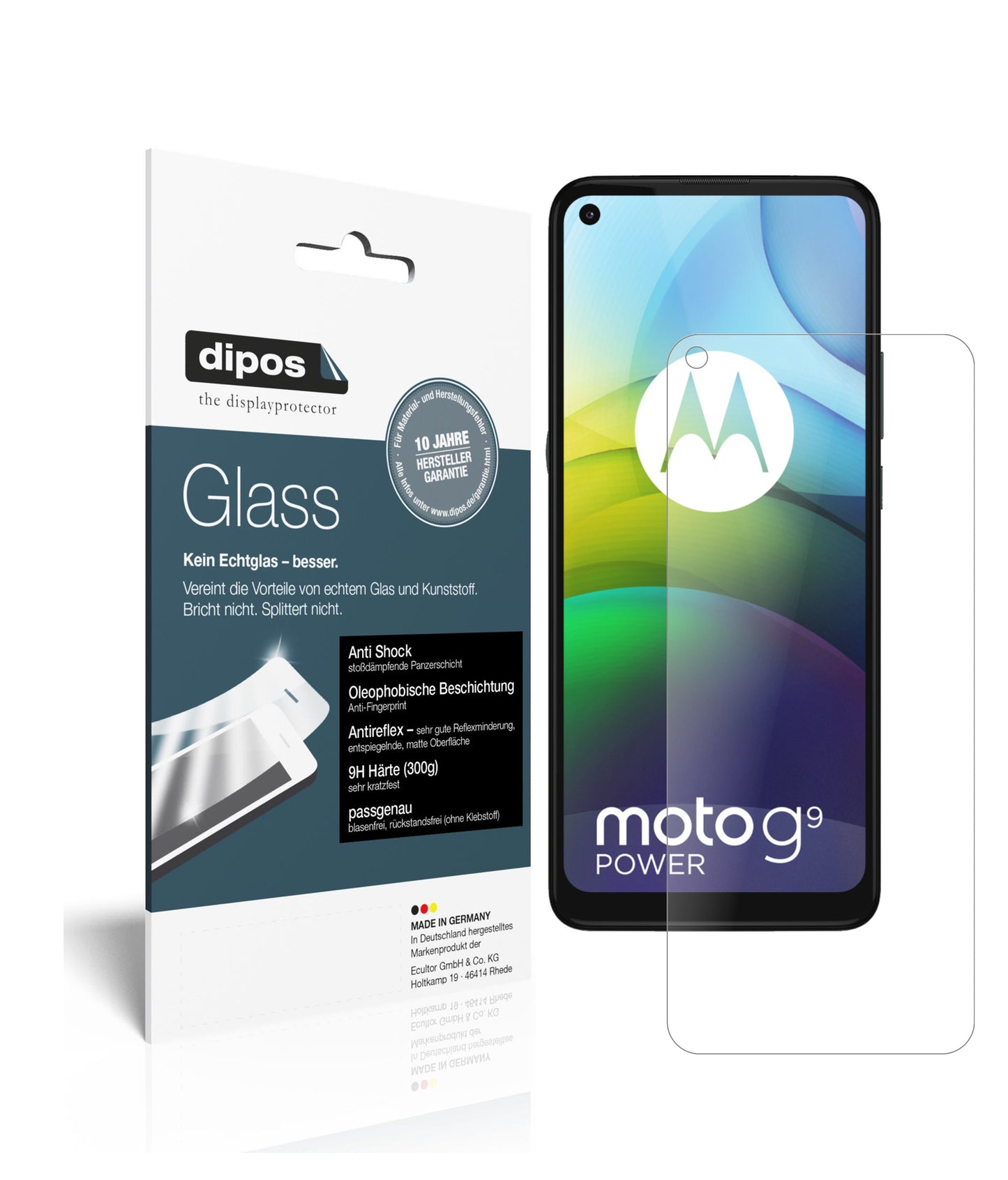 Mattes Panzerglas: Schutz vor Brüchen, Fingerabdrücken und Bildschirmblendung für Motorola-Moto G9 Power