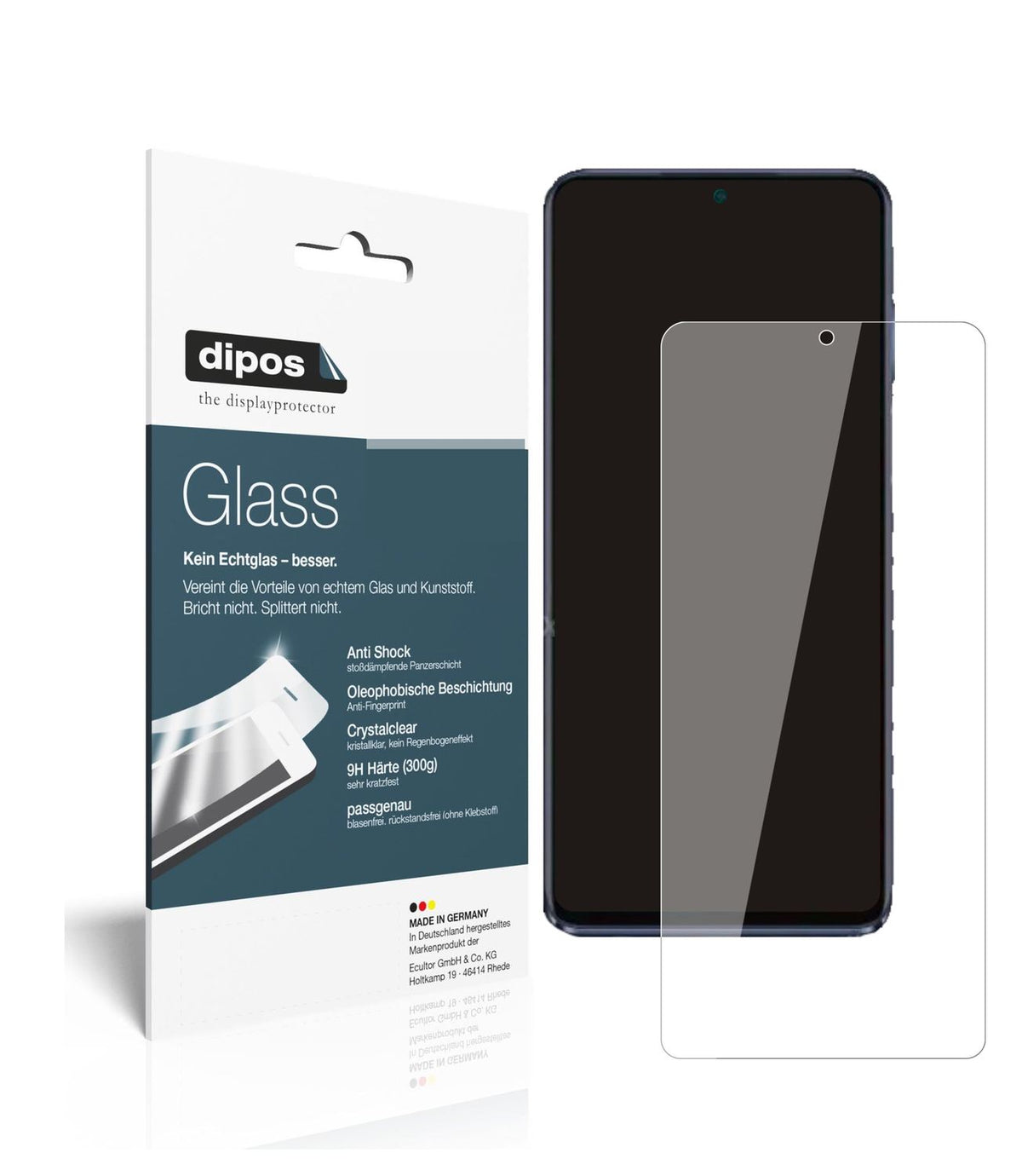 Klare Displayschutzfolie von dipos passend für Motorola Moto G Stylus (2022), 9H kratzfest und blasenfrei montiert