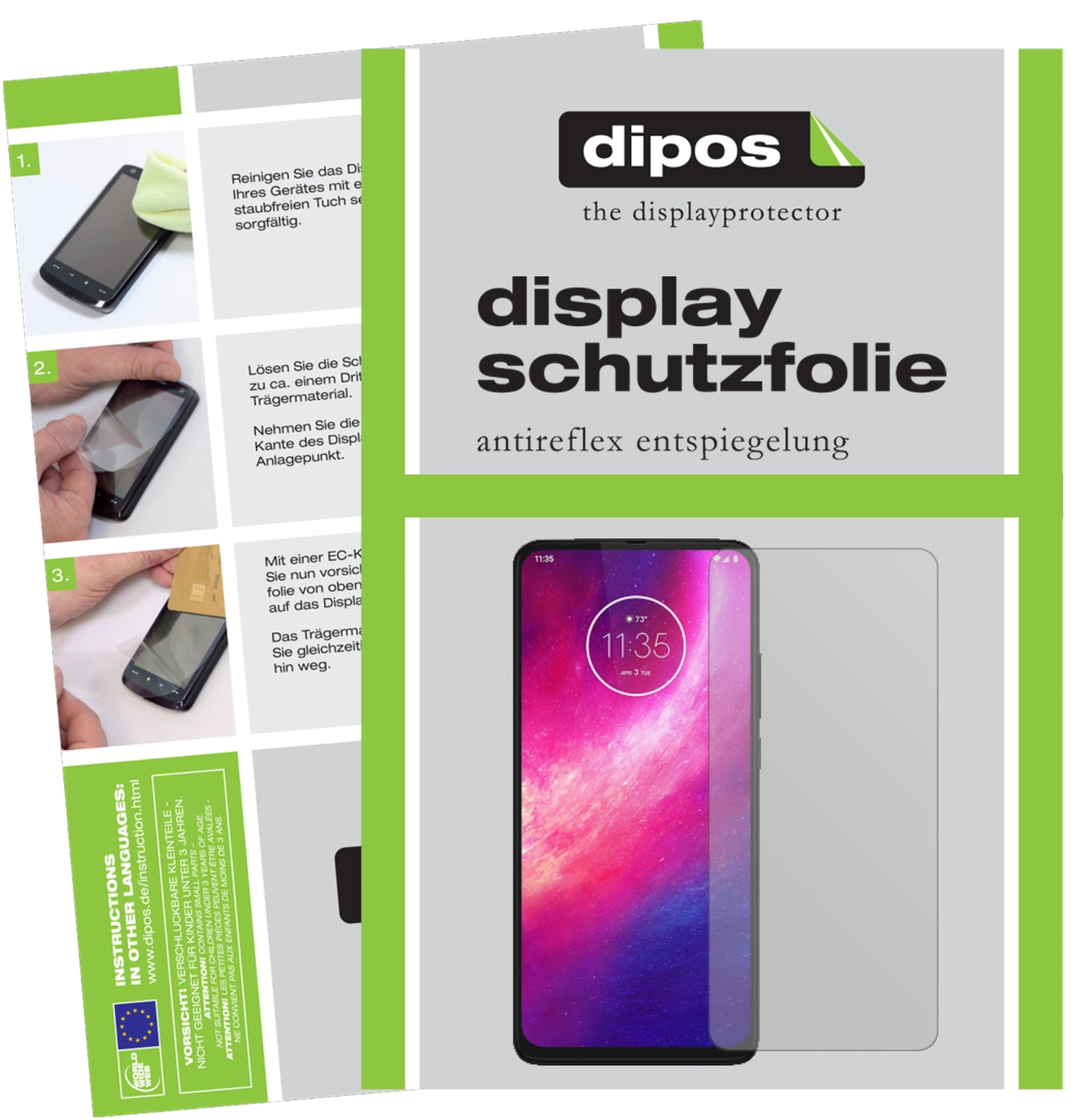 Mattes Panzerglas: Entspiegelte, dünne Folie, Fingerabdruckresistenz und Bildschirmschutz für Motorola-Moto One Hyper
