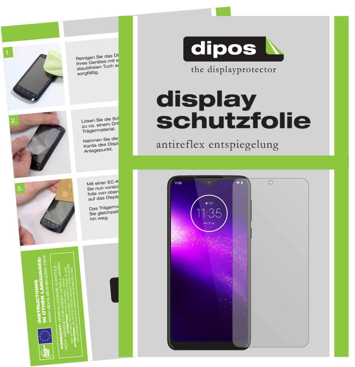 Mattes Panzerglas: Entspiegelte, dünne Folie, Fingerabdruckresistenz und Bildschirmschutz für Motorola-One Macro