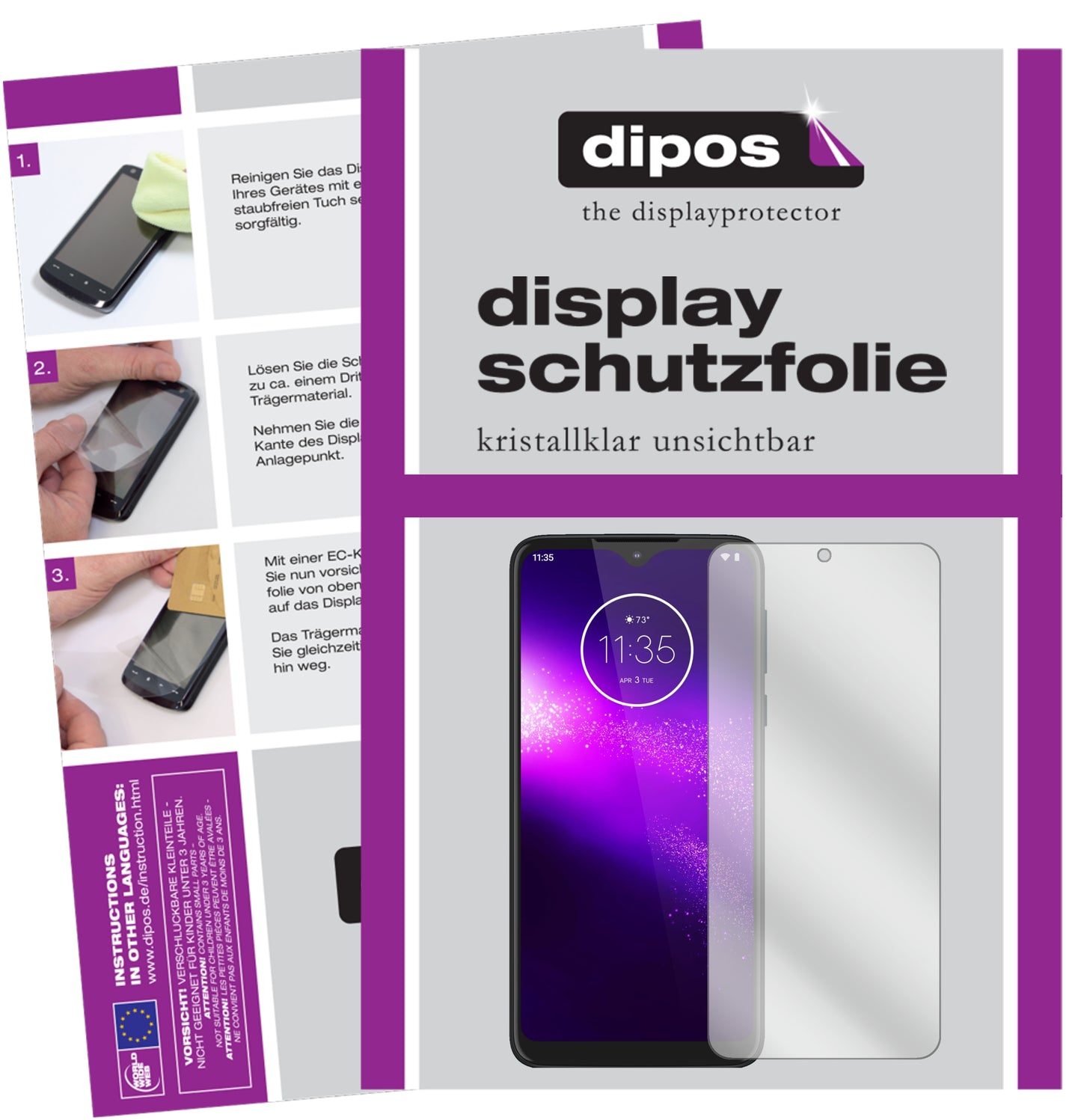Kristallklare, dünne Schutzfolie: Kratzfest & passgenau für Motorola-One Macro