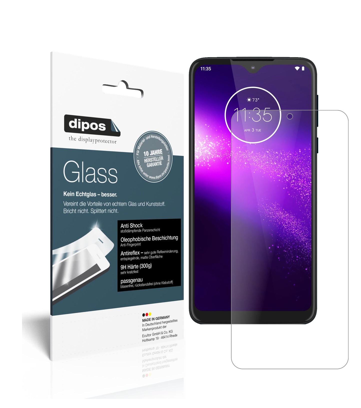 Mattes Panzerglas: Schutz vor Brüchen, Fingerabdrücken und Bildschirmblendung für Motorola-One Macro