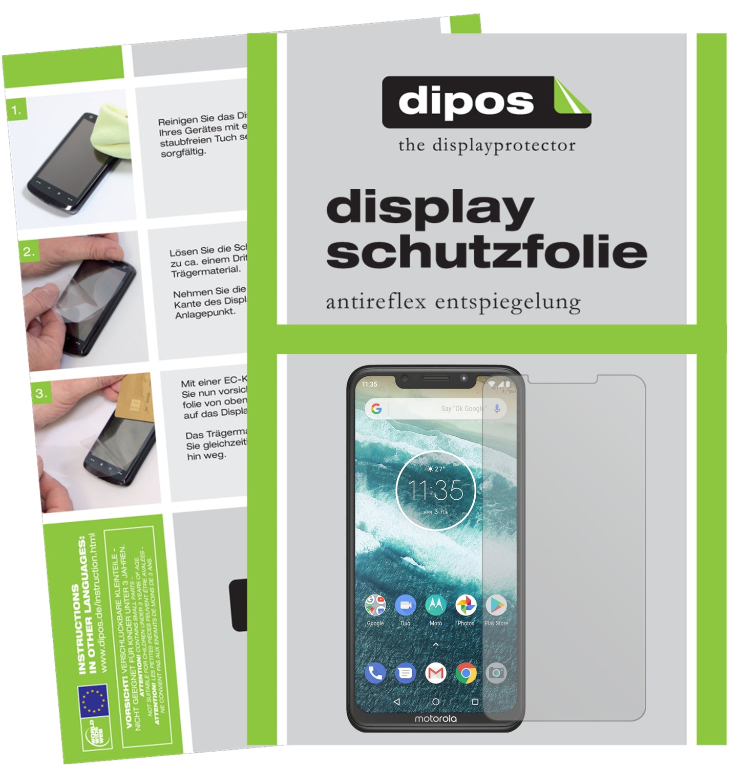 Mattes Panzerglas: Entspiegelte, dünne Folie, Fingerabdruckresistenz und Bildschirmschutz für Motorola-One Power
