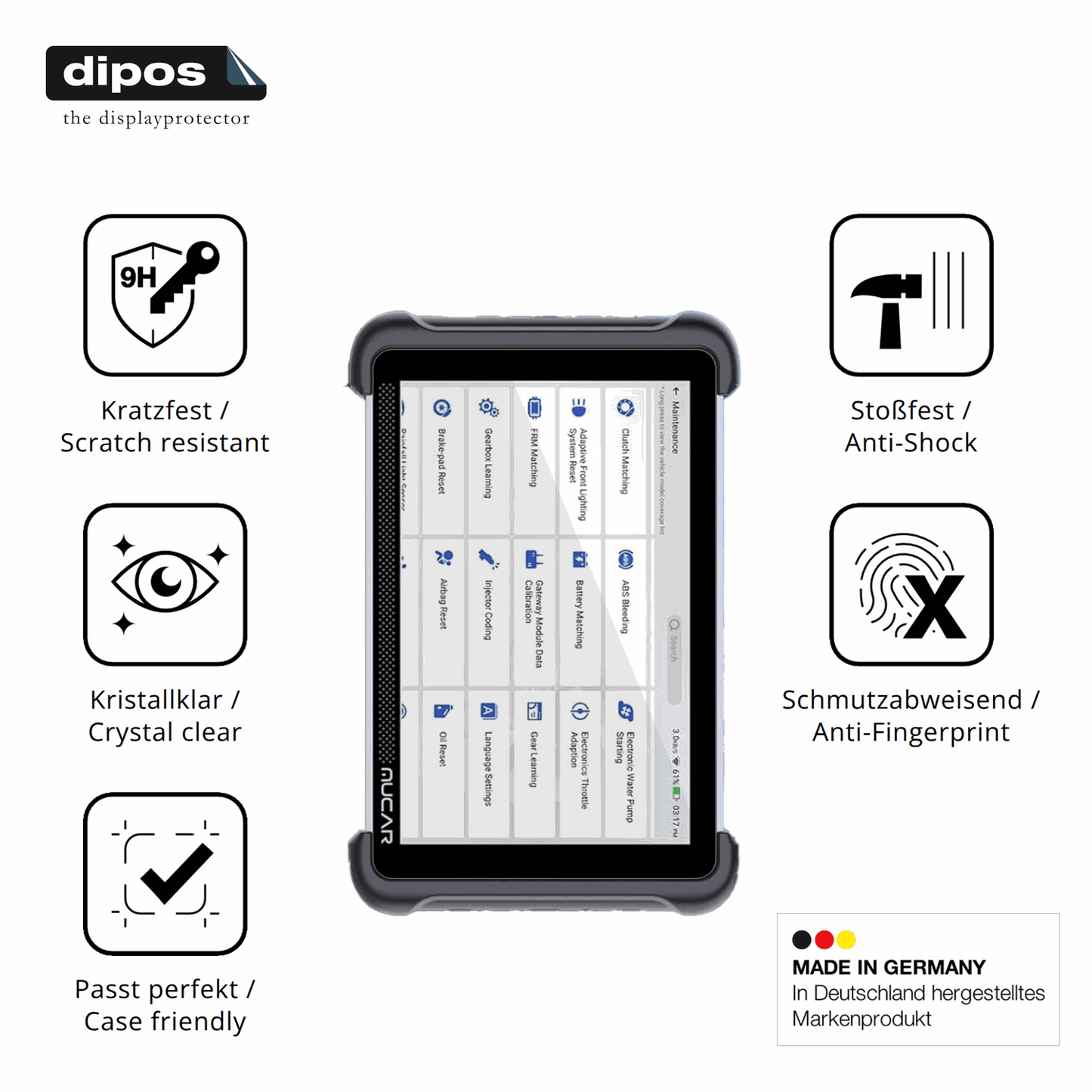2x Screen Protector for MUCAR 892BT Flexible Glass 9H dipos