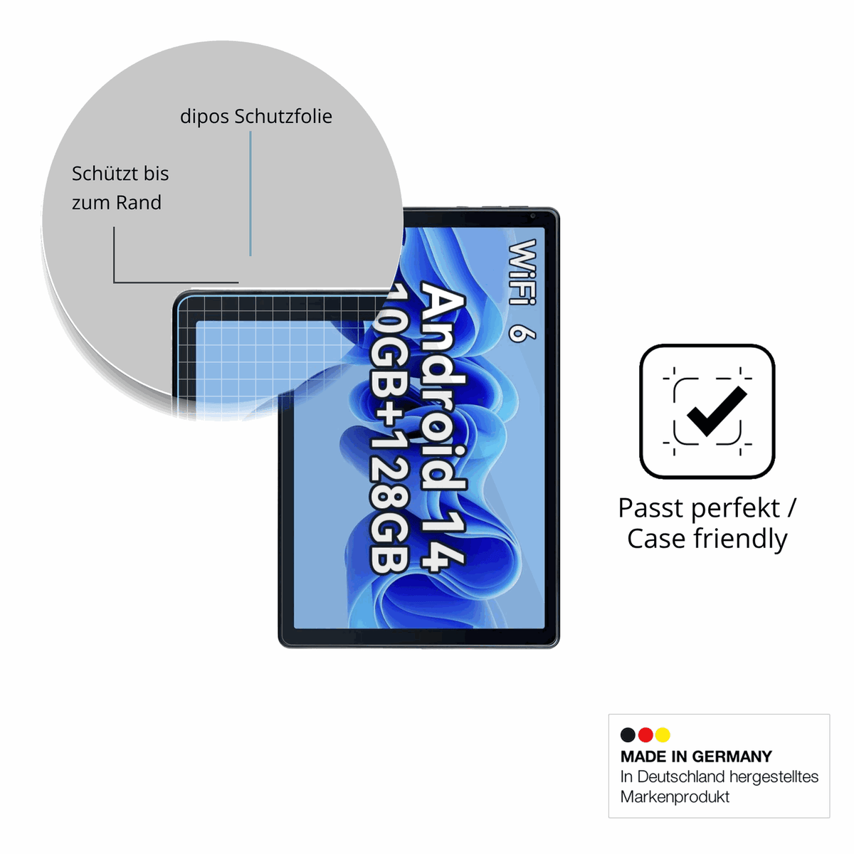 2x Screen Protector for MUISOO MUIC10702 10.1 Zoll Flexible Glass 9H dipos