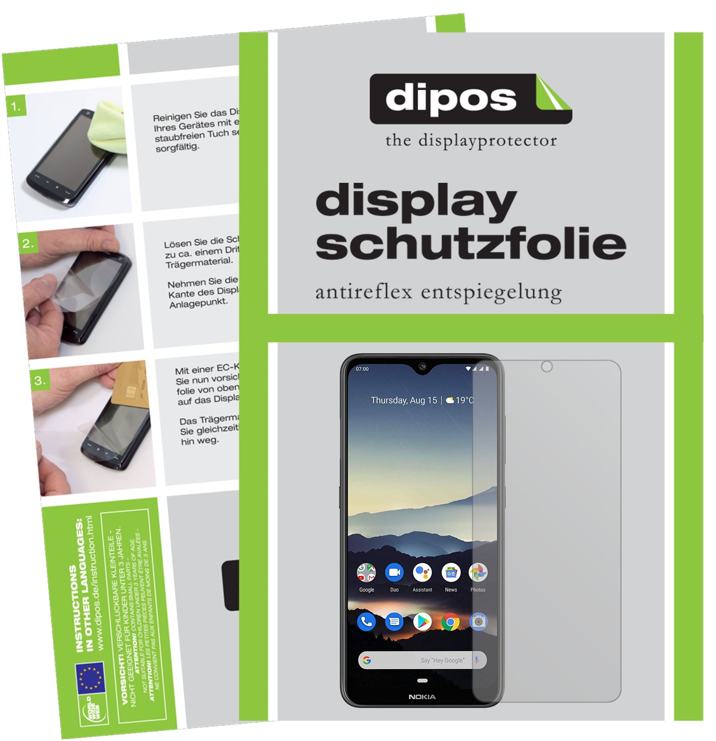Mattes Panzerglas: Entspiegelte, dünne Folie, Fingerabdruckresistenz und Bildschirmschutz für Nokia-7.2