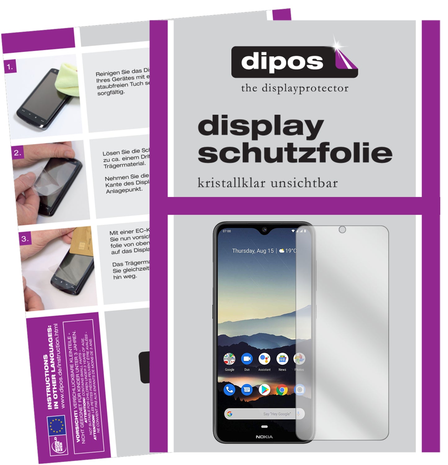 Kristallklare, dünne Schutzfolie: Kratzfest & passgenau für Nokia-7.2