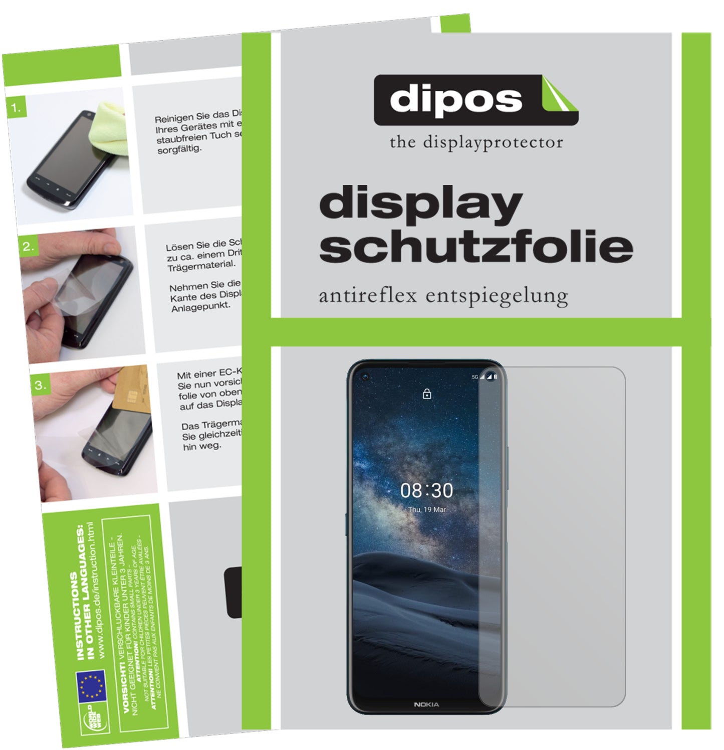 Mattes Panzerglas: Entspiegelte, dünne Folie, Fingerabdruckresistenz und Bildschirmschutz für Nokia-8.3