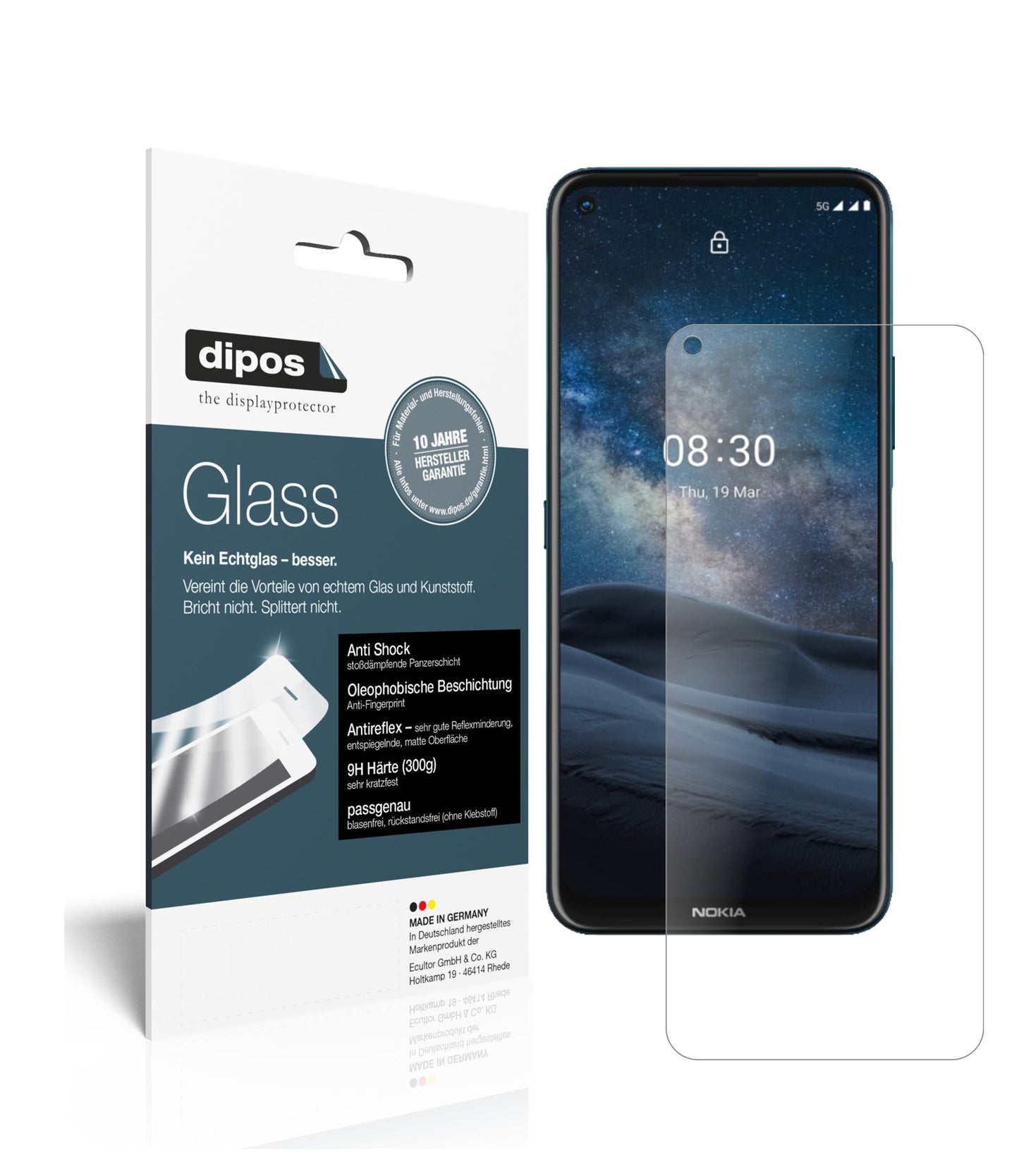 Mattes Panzerglas: Schutz vor Brüchen, Fingerabdrücken und Bildschirmblendung für Nokia-8.3