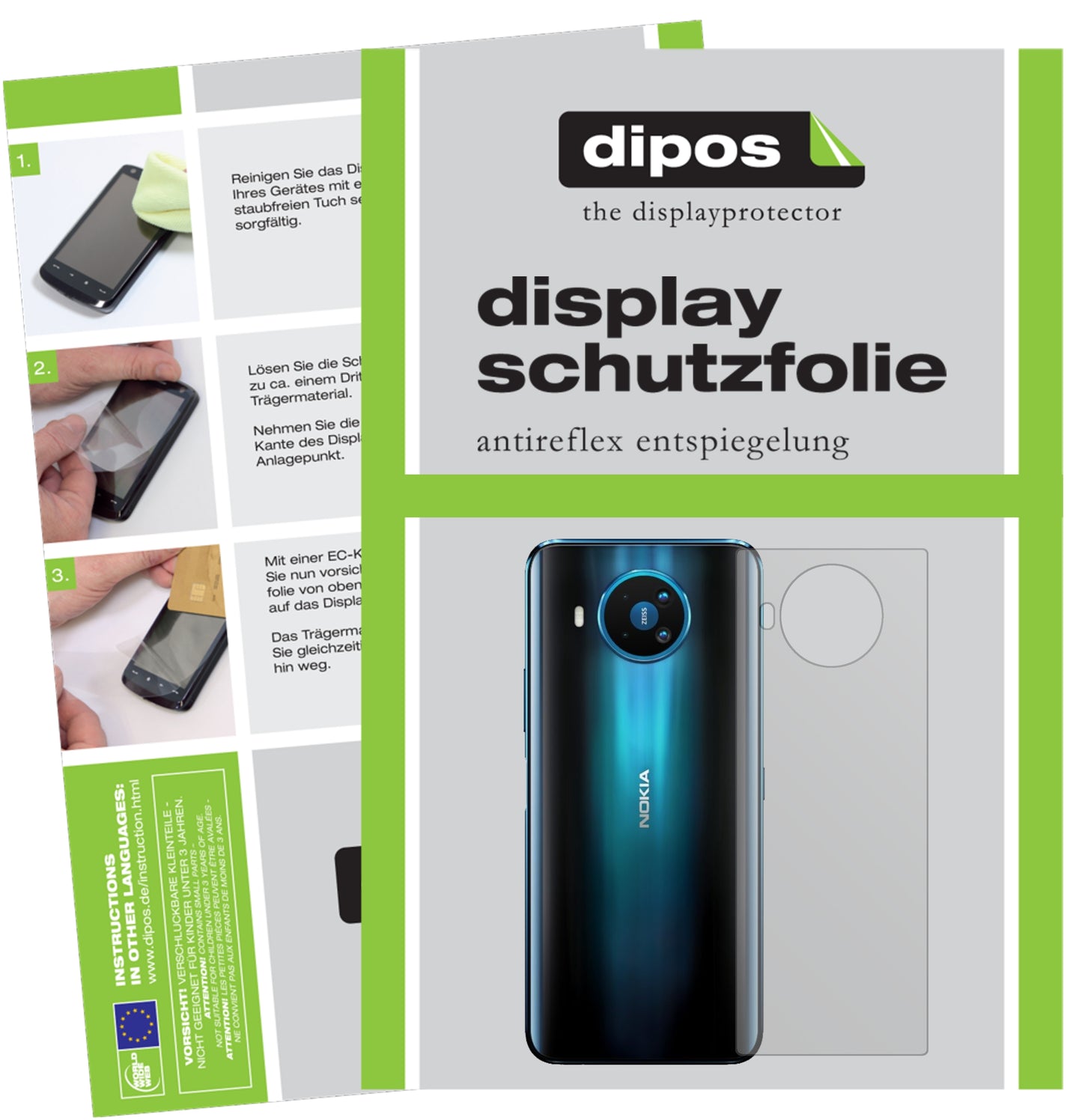 Mattes Panzerglas: Entspiegelte, dünne Folie, Fingerabdruckresistenz und Bildschirmschutz für Nokia-8.3 5G Rückseite