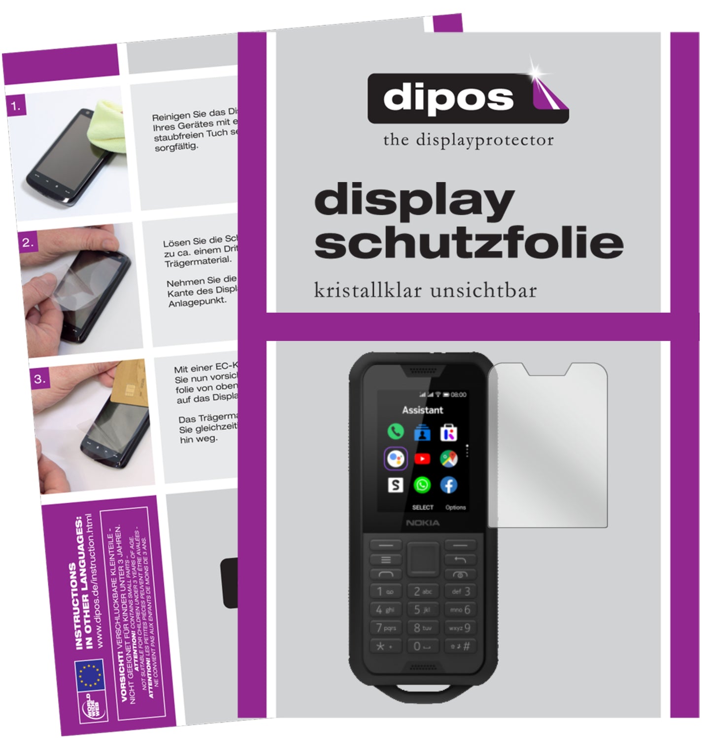 Kristallklare, dünne Schutzfolie: Kratzfest & passgenau für Nokia-800 Tough