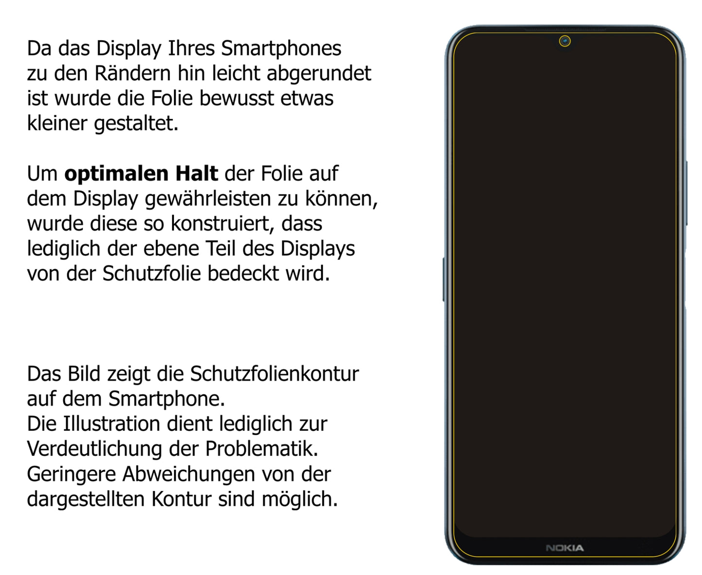 Dünne und klare Folie passend zugeschnitten für Nokia G50