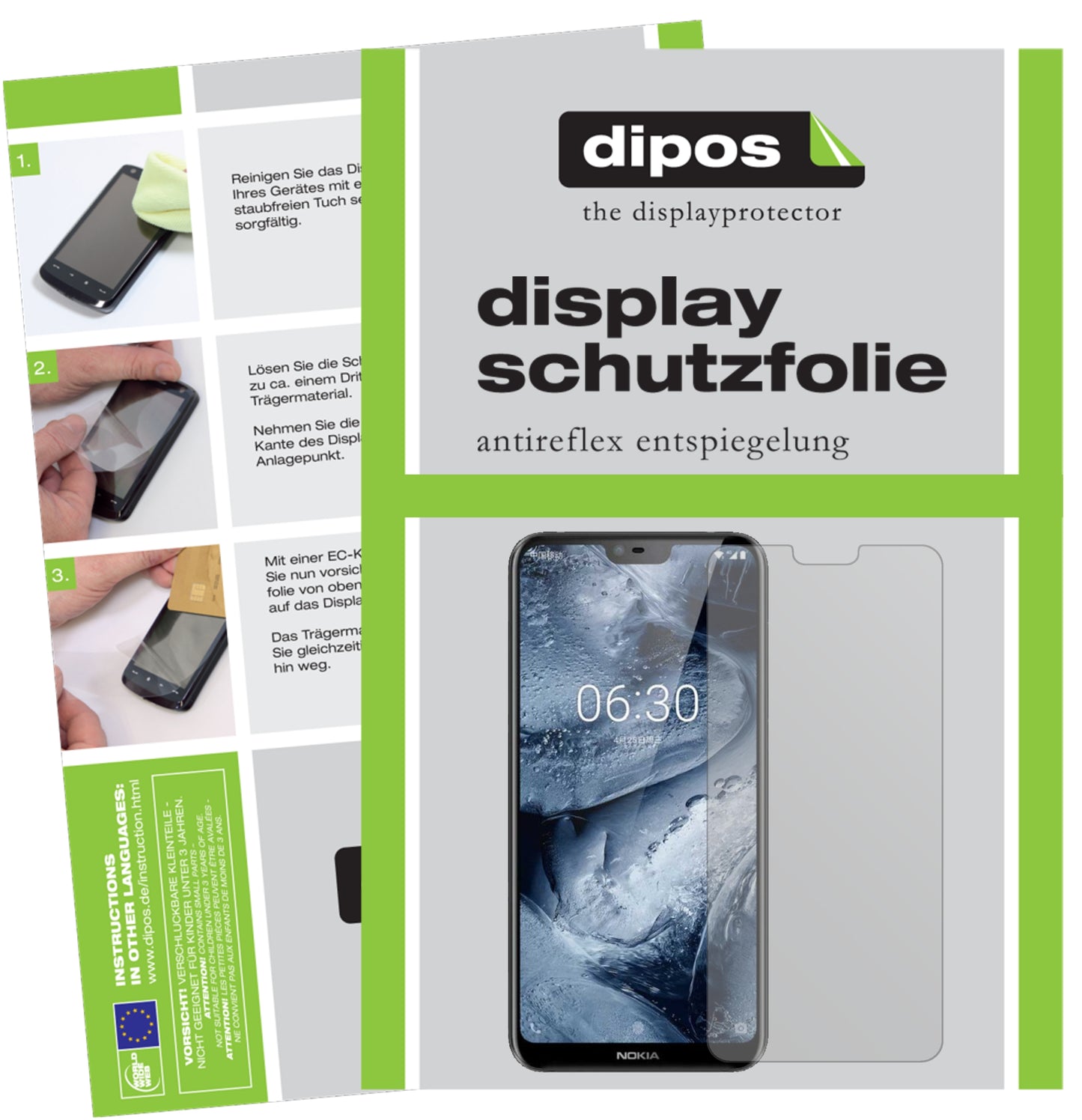 Mattes Panzerglas: Entspiegelte, dünne Folie, Fingerabdruckresistenz und Bildschirmschutz für Nokia-X6 2018 TA1099