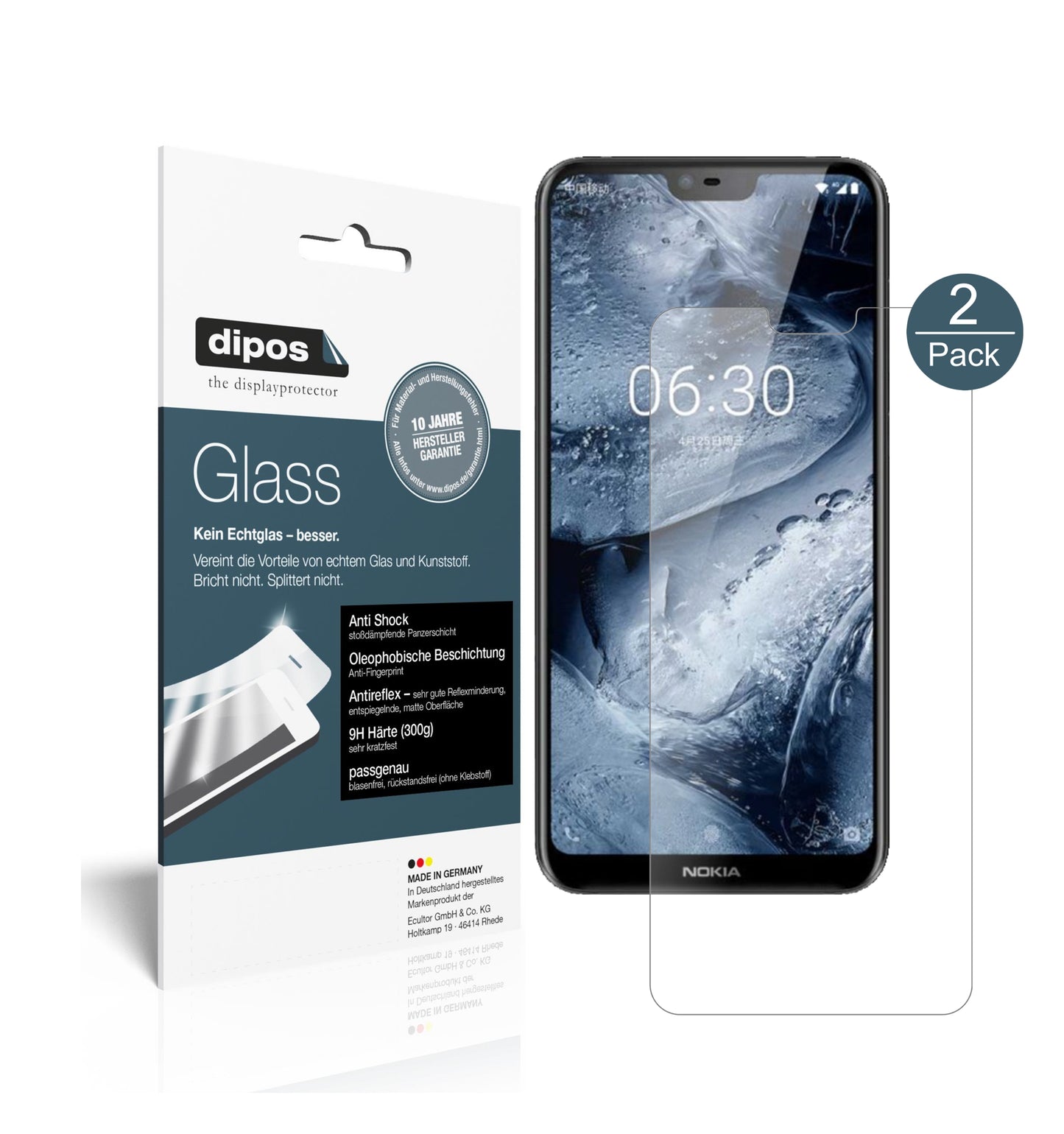 Mattes Panzerglas: Schutz vor Brüchen, Fingerabdrücken und Bildschirmblendung für Nokia-X6 2018 TA1099