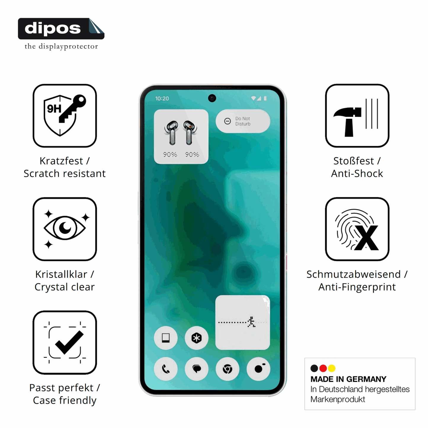 Displayschutz hergestellt in Deutschland, höchste Qualität made in Germany