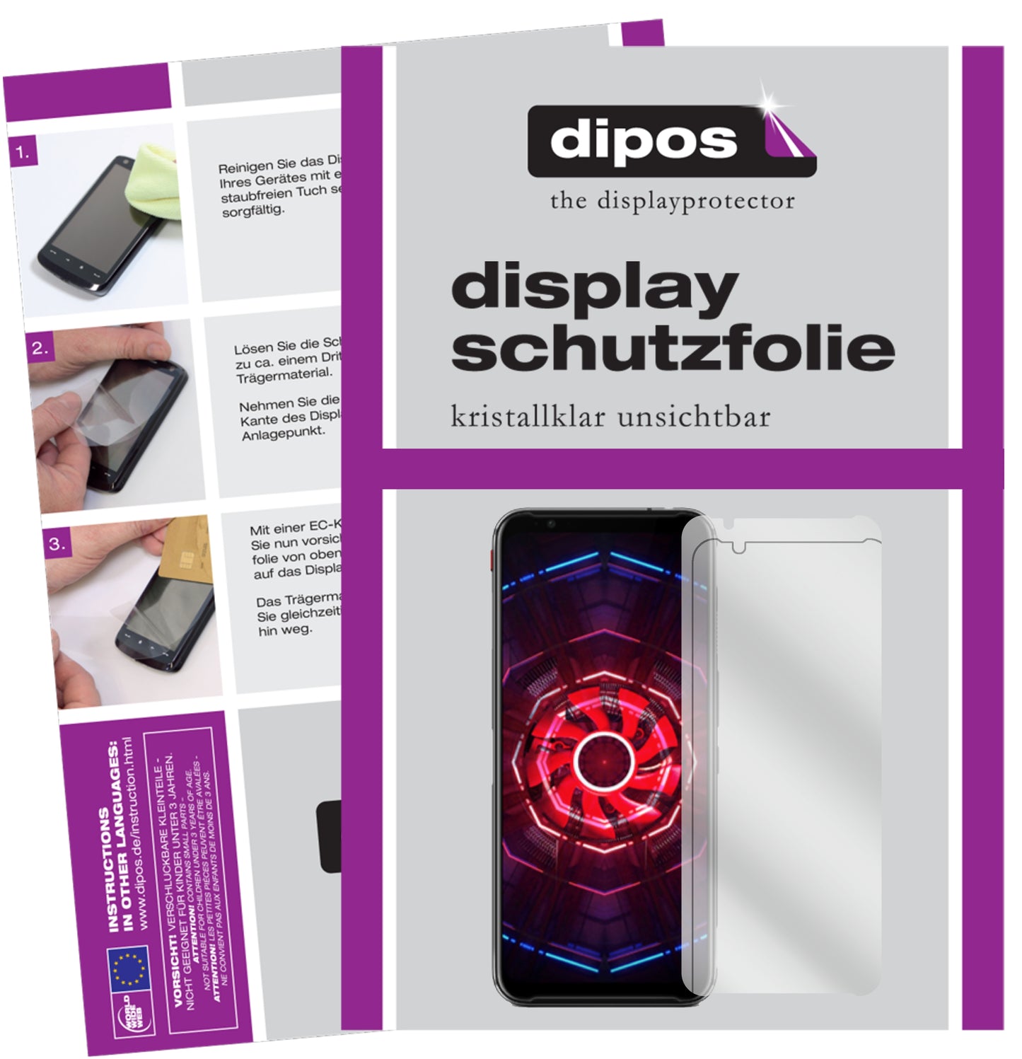 Kristallklare, dünne Schutzfolie: Kratzfest & passgenau für nubia-Red Magic 3s