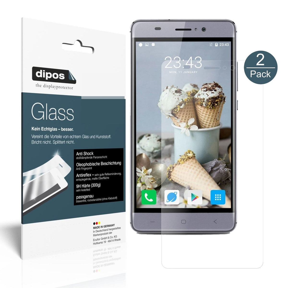 dipos 2x 9H Matte Screen Protector for Landvo XM300