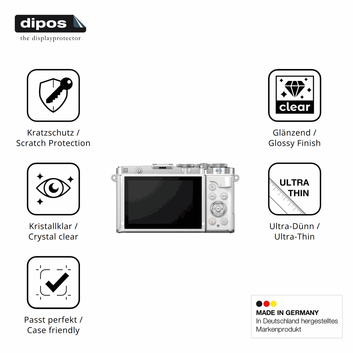 4x Screen Protector for OM SYSTEM E-P7 Protection Crystal Clear dipos