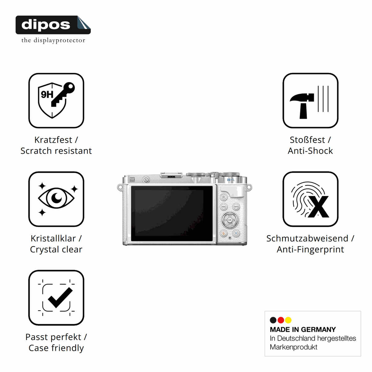 2x Screen Protector for OM SYSTEM E-P7 Flexible Glass 9H dipos