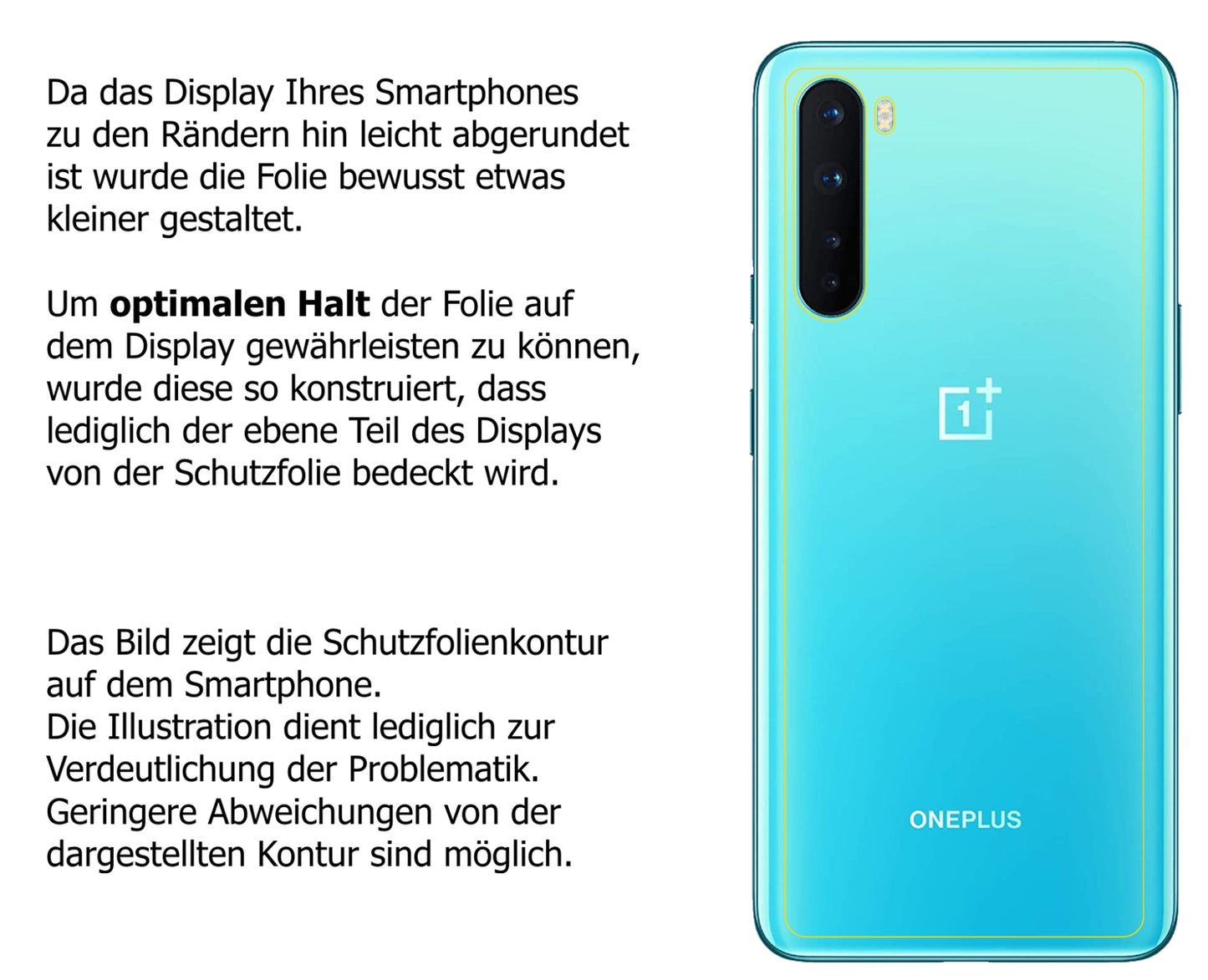 Schutzfolie mit optimaler Passform, zur Verwendung mit Hüllen geeignet