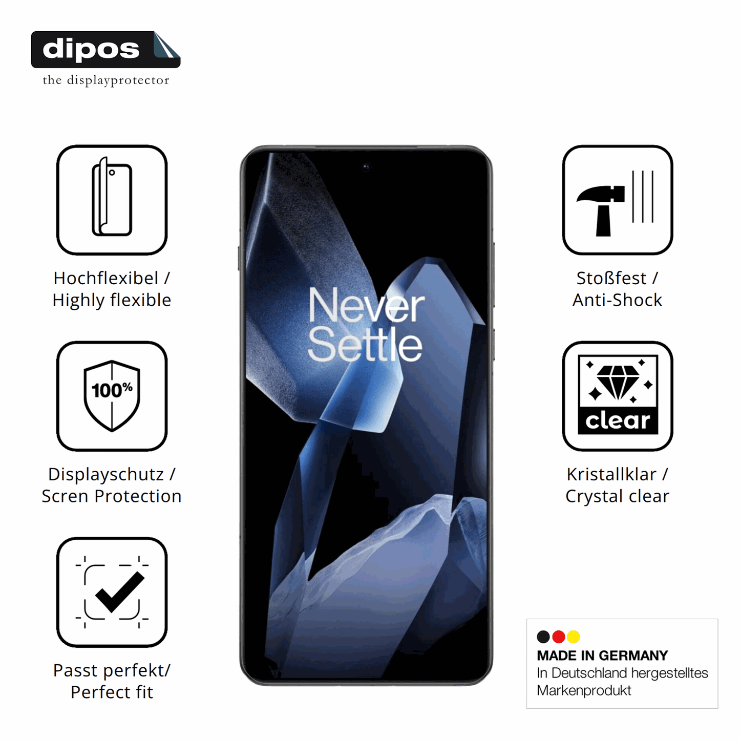 Displayschutz hergestellt in Deutschland, höchste Qualität made in Germany