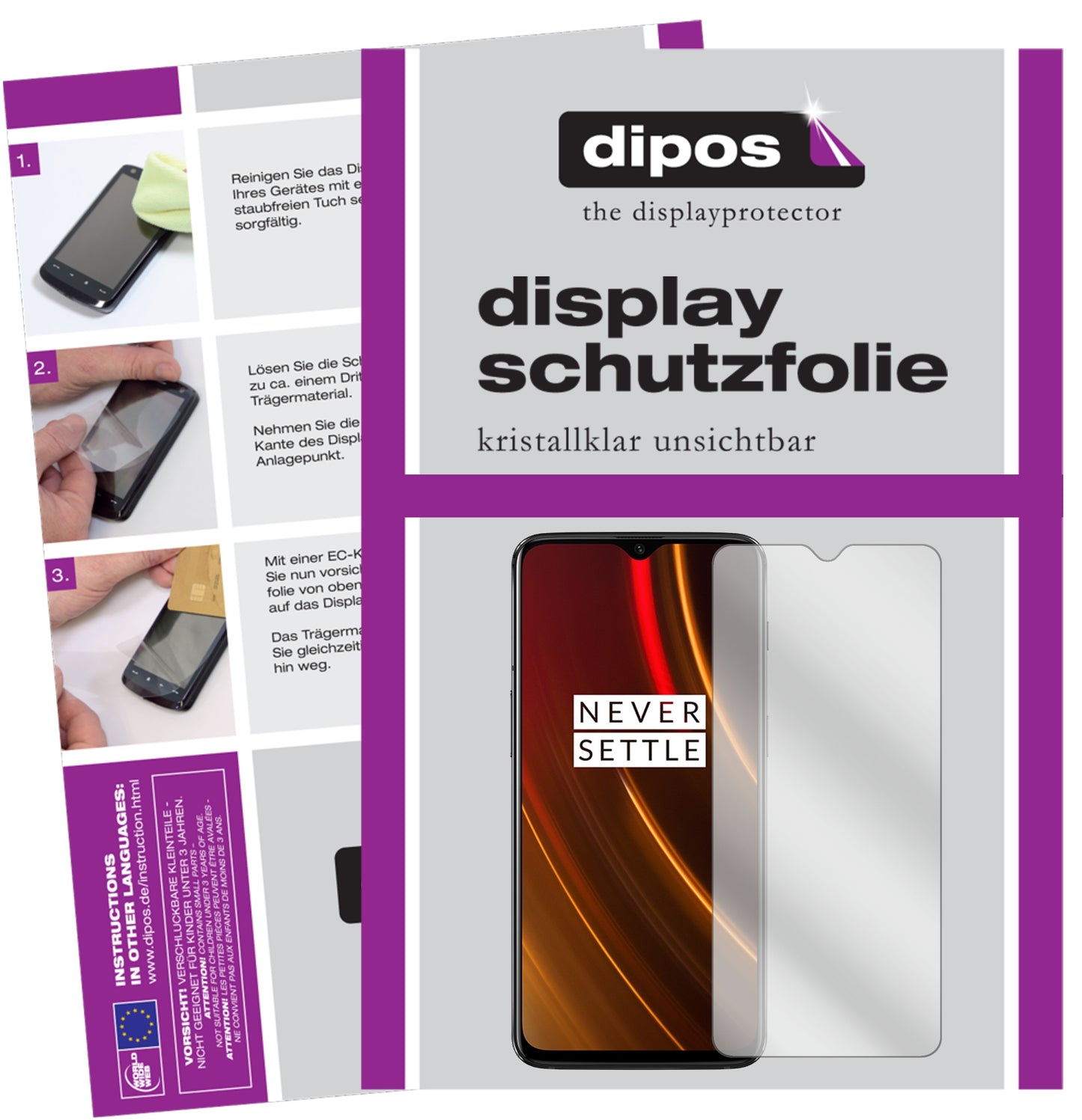 Kristallklare, dünne Schutzfolie: Kratzfest & passgenau für OnePlus-6T McLaren Edition