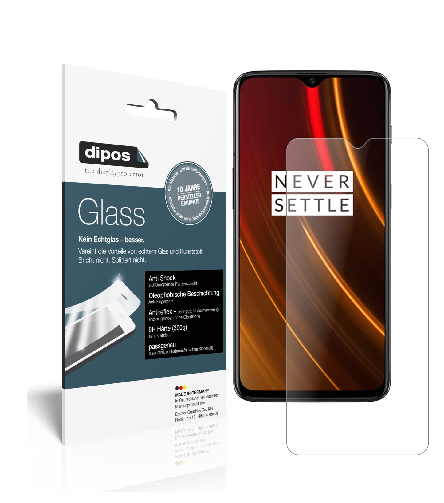 Mattes Panzerglas: Schutz vor Brüchen, Fingerabdrücken und Bildschirmblendung für OnePlus-6T McLaren Edition