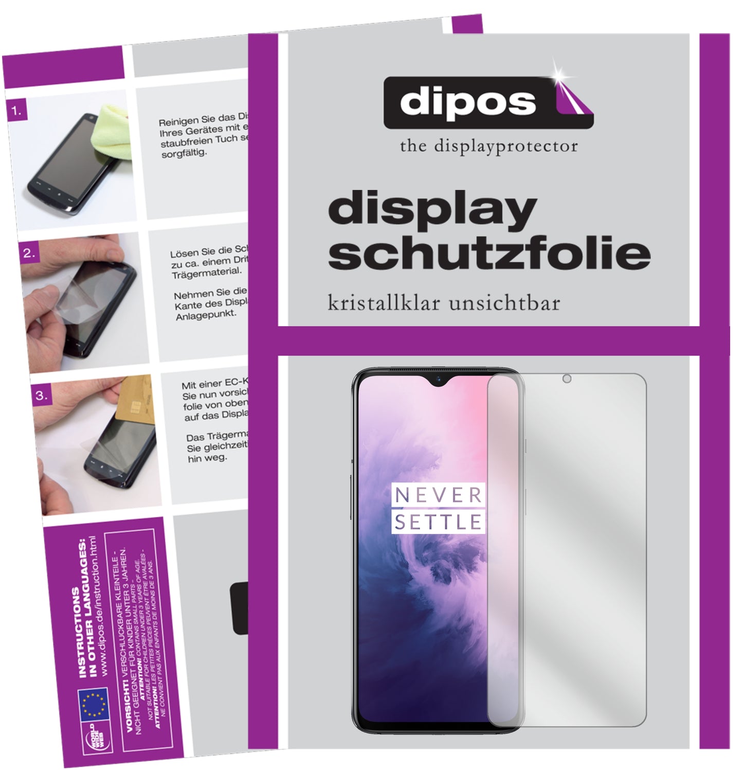 Kristallklare, dünne Schutzfolie: Kratzfest & passgenau für OnePlus-7