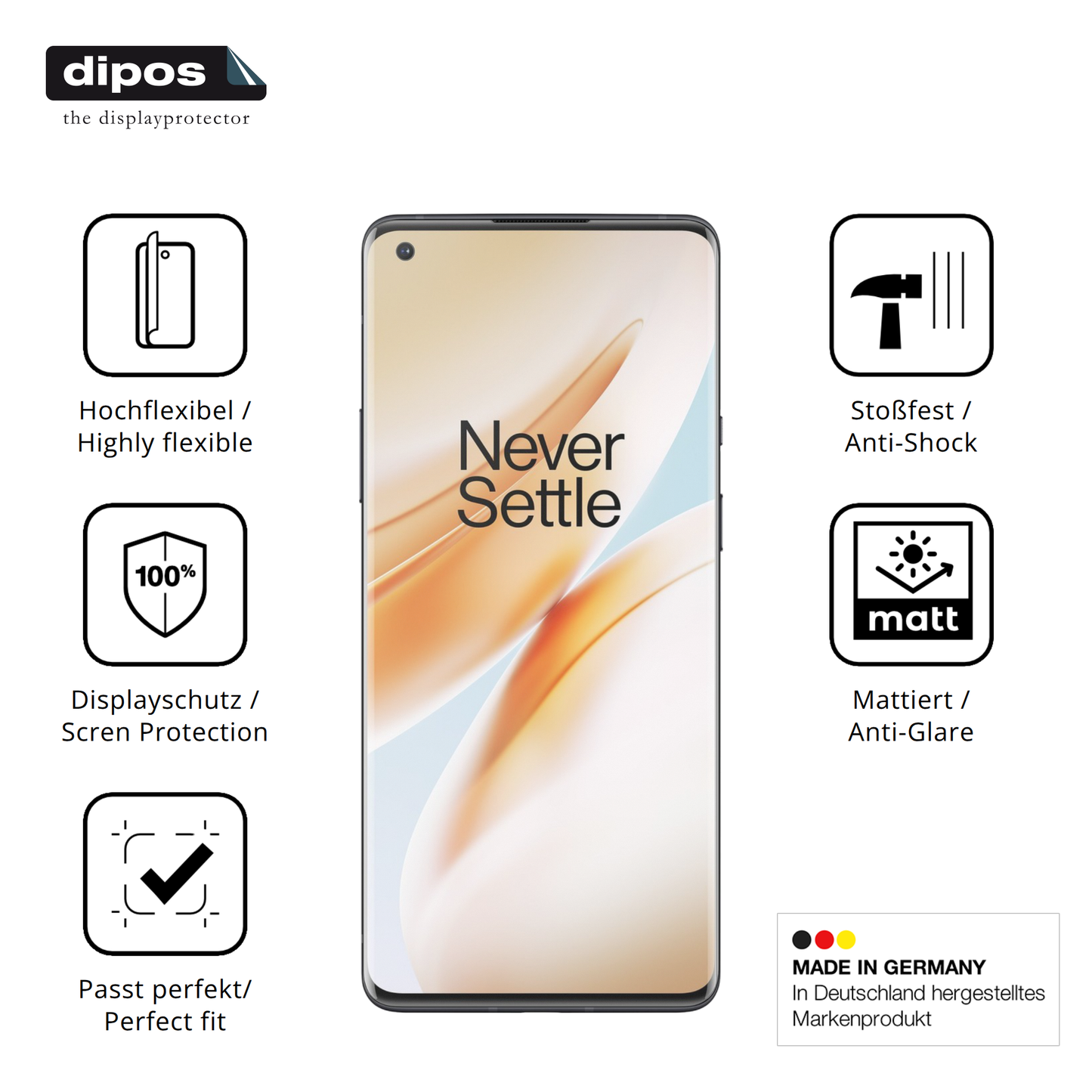 Displayschutz hergestellt in Deutschland, höchste Qualität made in Germany