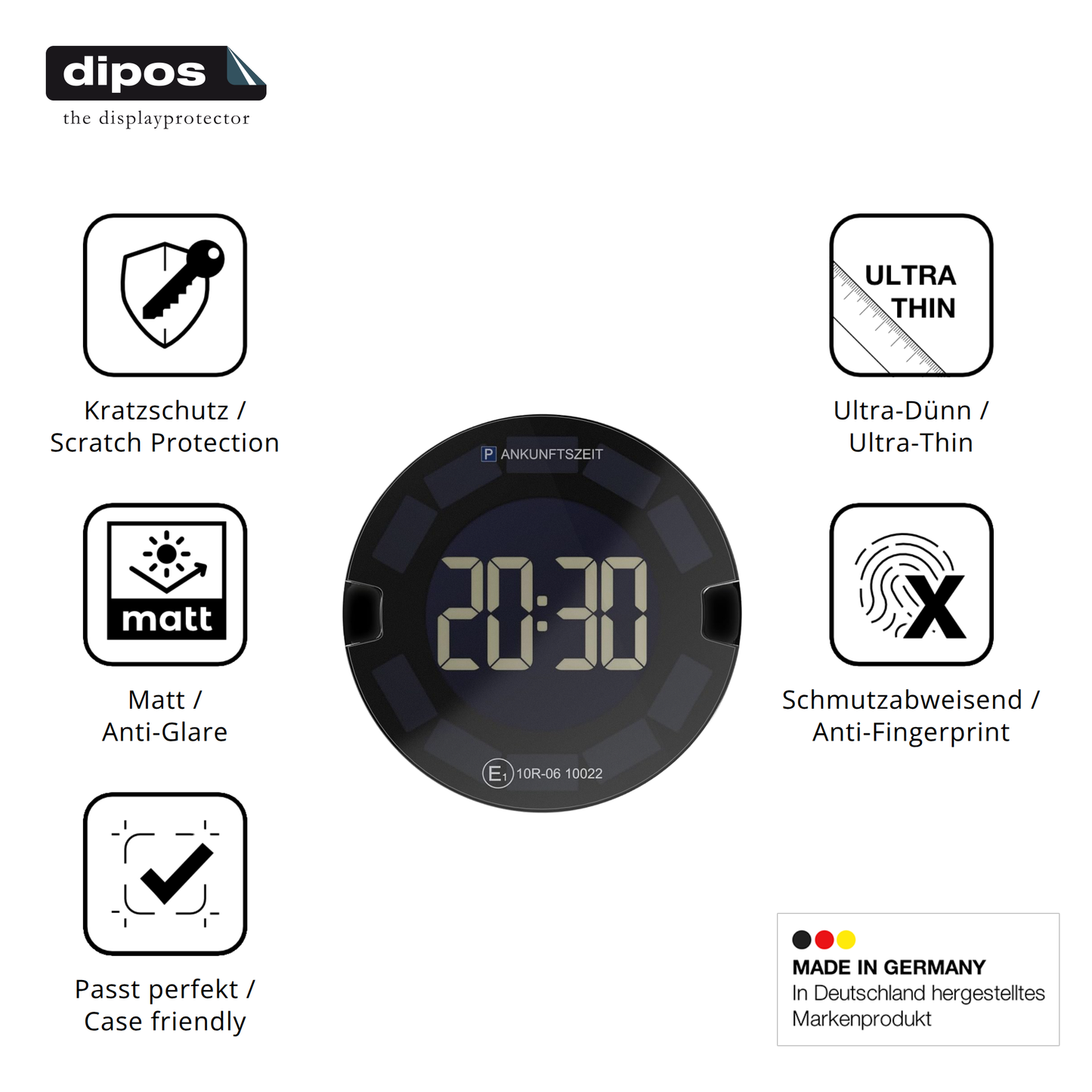 Displayschutz hergestellt in Deutschland, höchste Qualität made in Germany