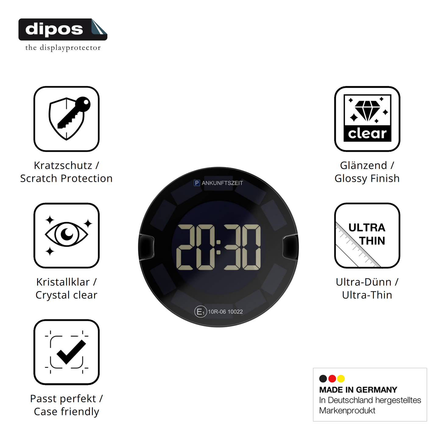 Displayschutz hergestellt in Deutschland, höchste Qualität made in Germany