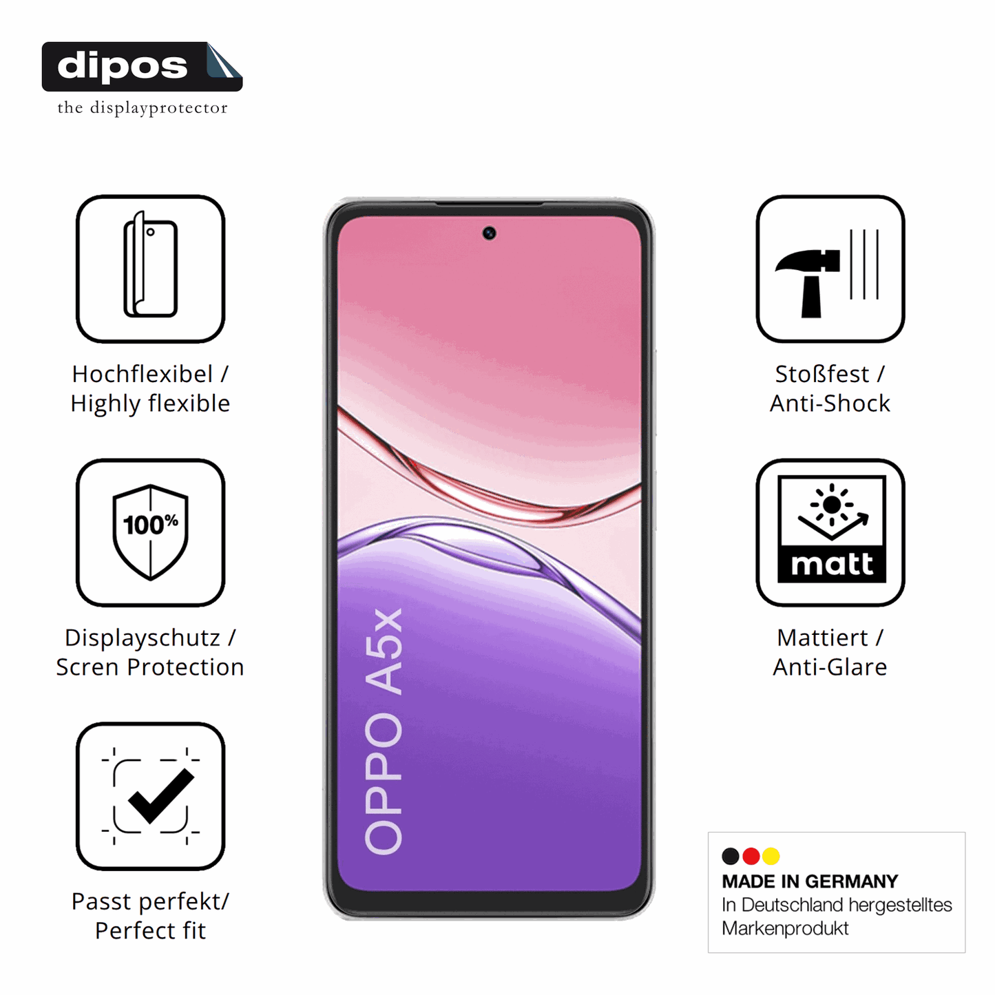 Displayschutz hergestellt in Deutschland, höchste Qualität made in Germany