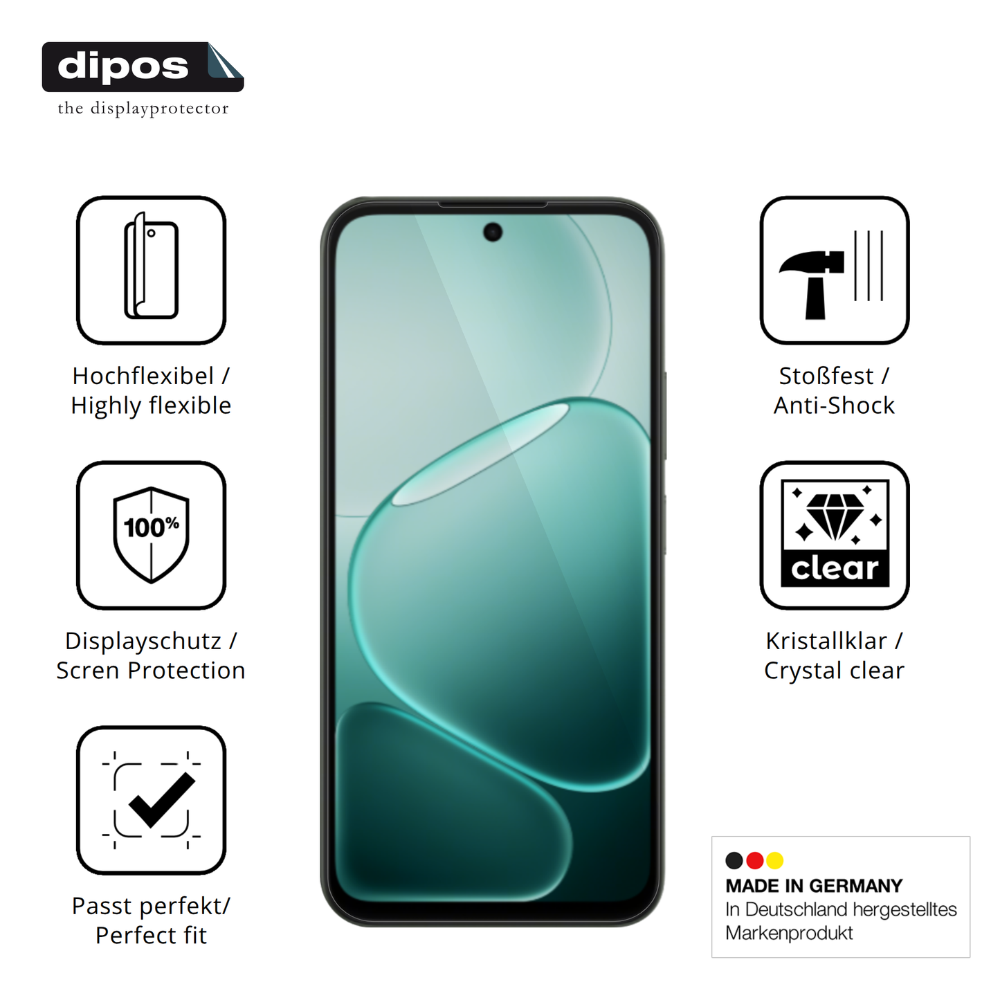 Displayschutz hergestellt in Deutschland, höchste Qualität made in Germany