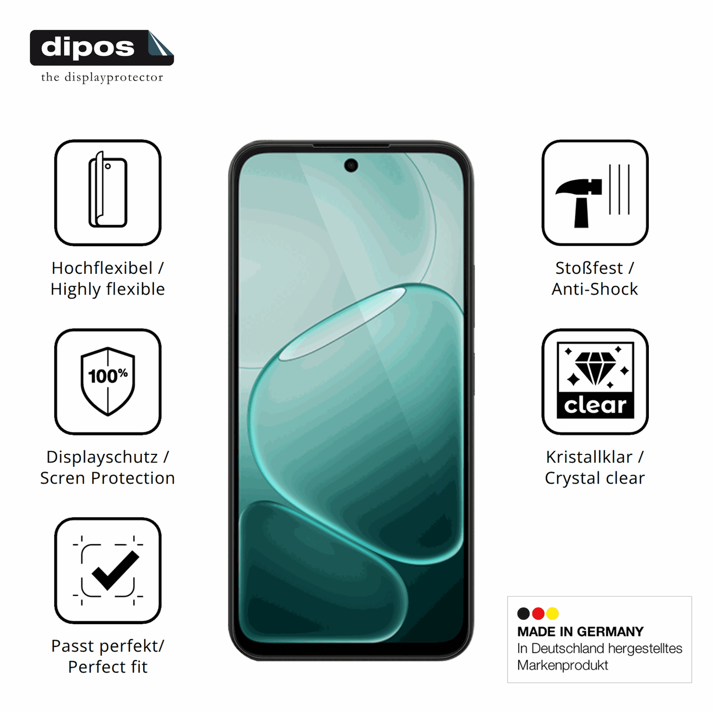 Displayschutz hergestellt in Deutschland, höchste Qualität made in Germany