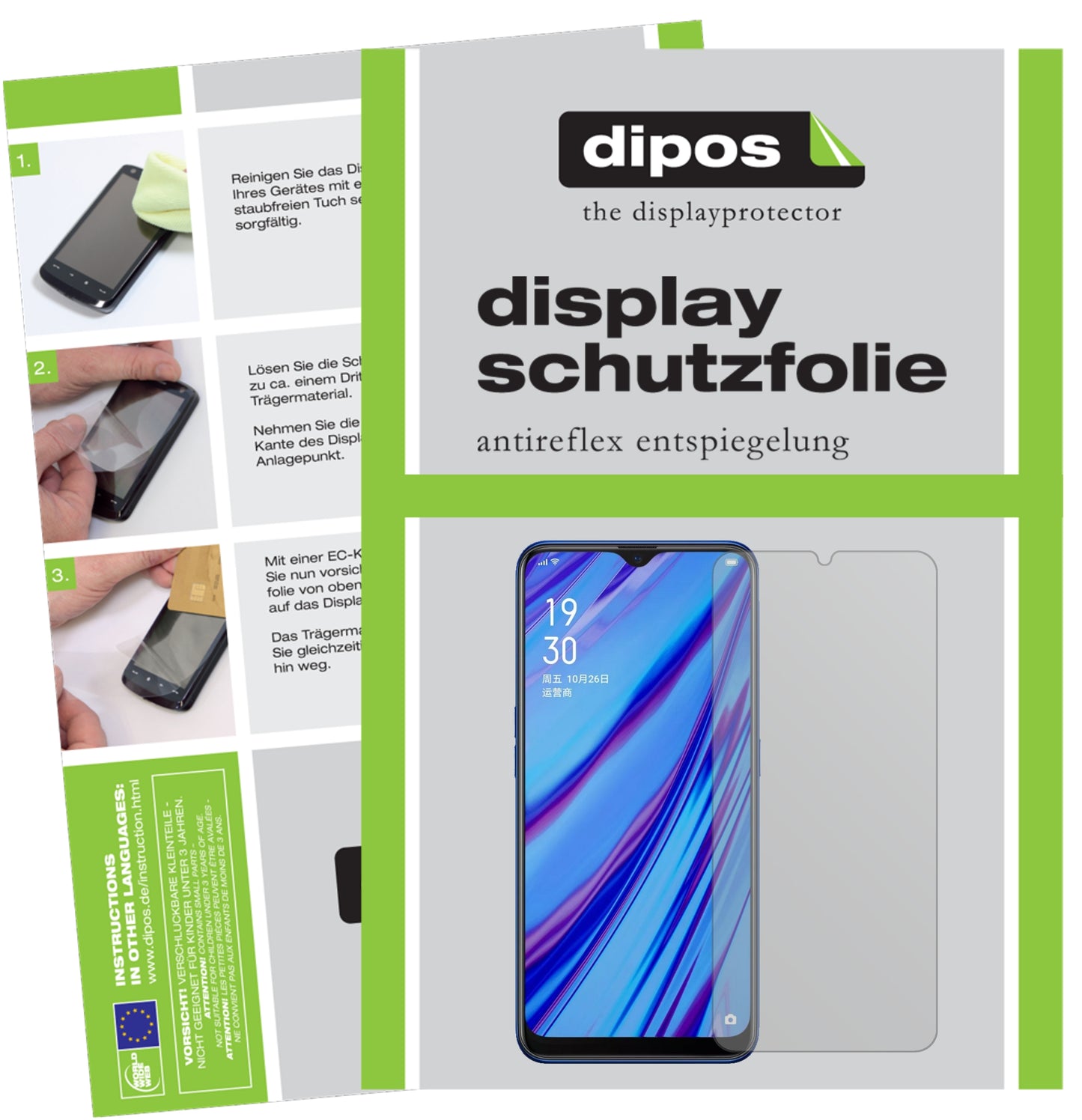 Mattes Panzerglas: Entspiegelte, dünne Folie, Fingerabdruckresistenz und Bildschirmschutz für Oppo-A9