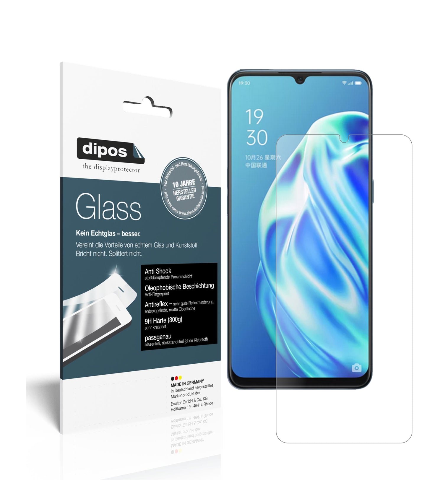 Mattes Panzerglas: Schutz vor Brüchen, Fingerabdrücken und Bildschirmblendung für Oppo-F15