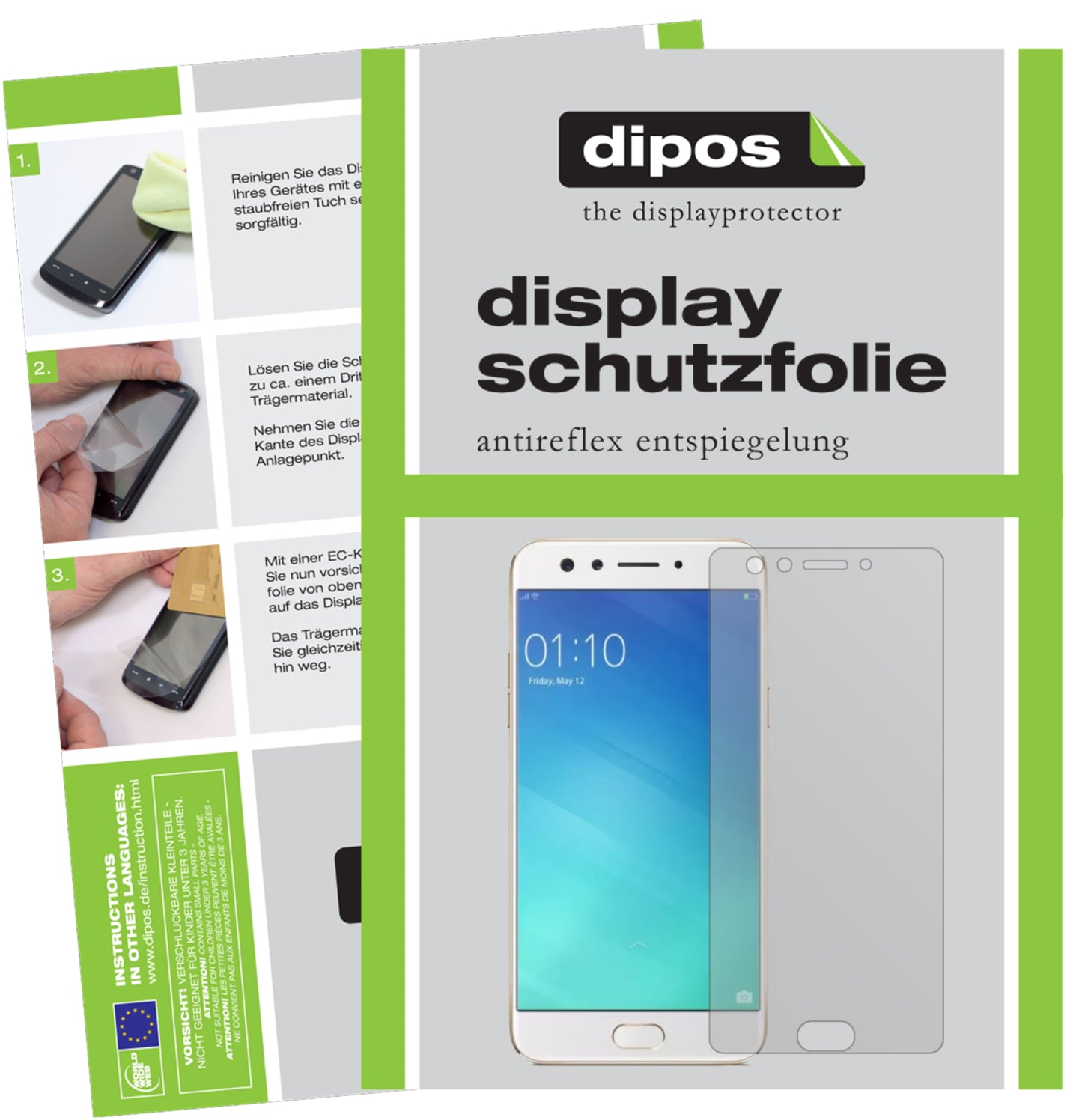 Mattes Panzerglas: Entspiegelte, dünne Folie, Fingerabdruckresistenz und Bildschirmschutz für Oppo-F3