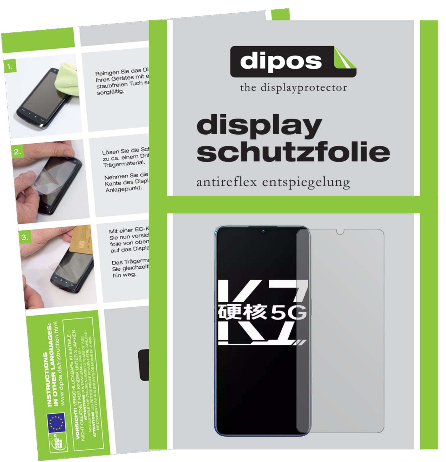 Mattes Panzerglas: Entspiegelte, dünne Folie, Fingerabdruckresistenz und Bildschirmschutz für Oppo-K7 5G