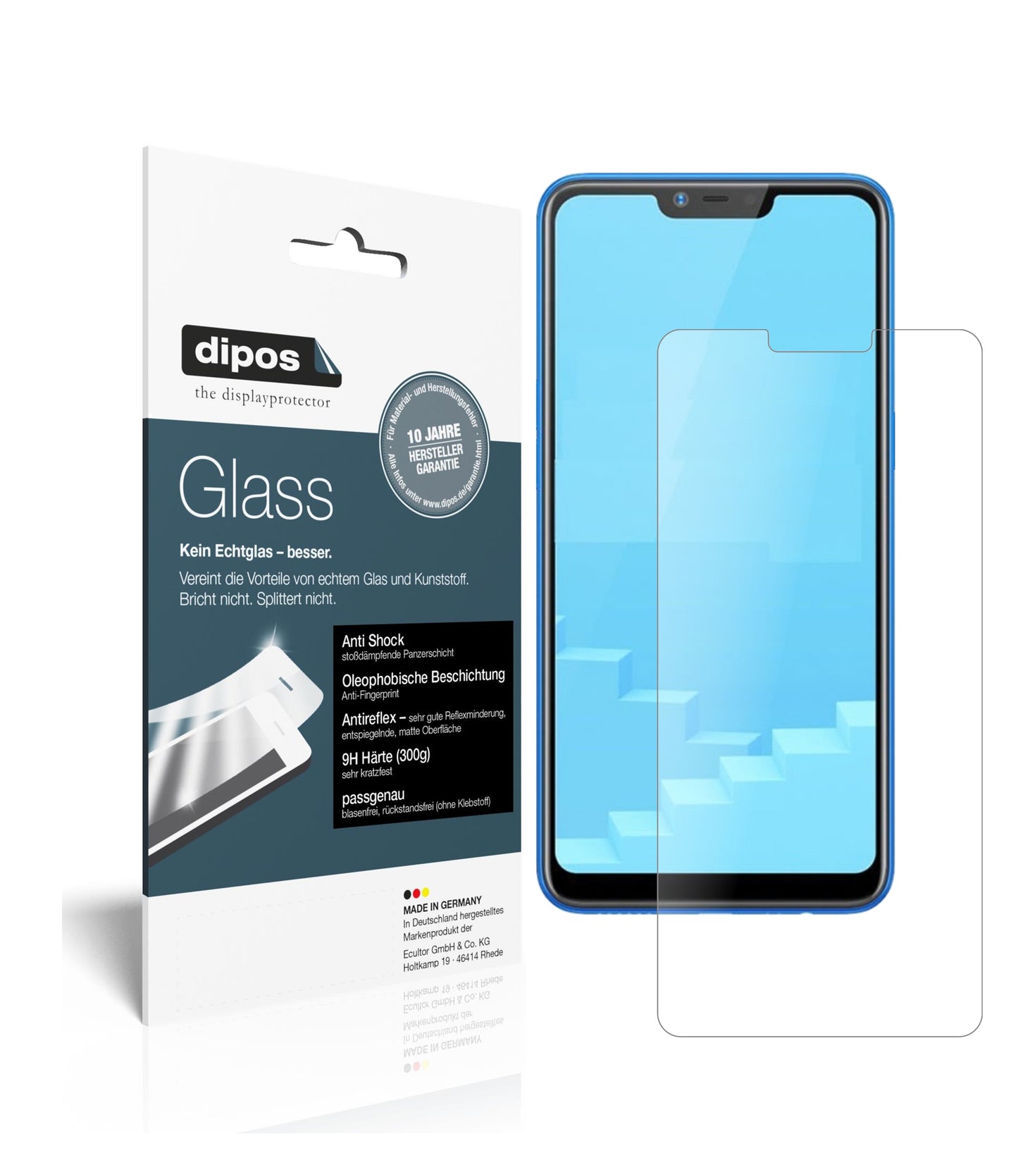 Mattes Panzerglas: Schutz vor Brüchen, Fingerabdrücken und Bildschirmblendung für Oppo-Realme C1