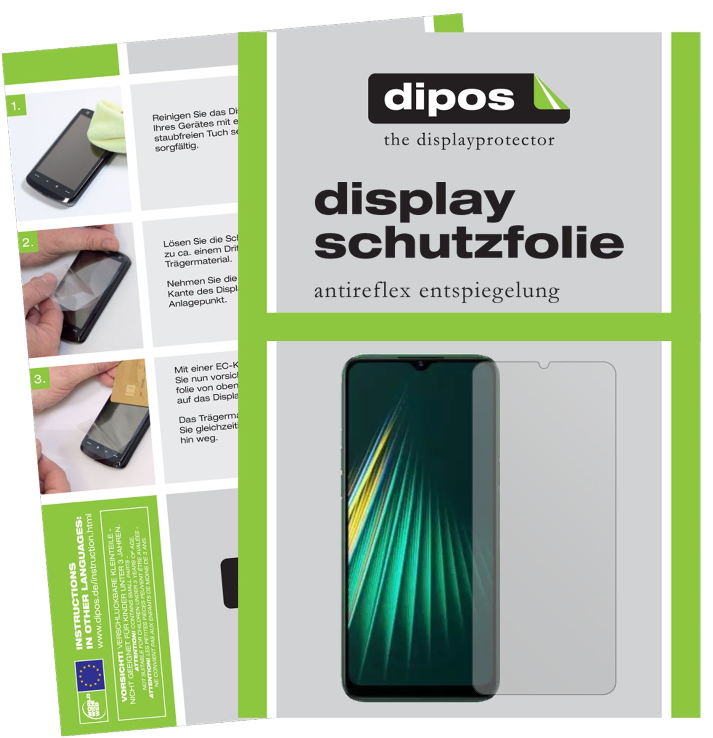 Mattes Panzerglas: Entspiegelte, dünne Folie, Fingerabdruckresistenz und Bildschirmschutz für Oppo-Realme Narzo 10
