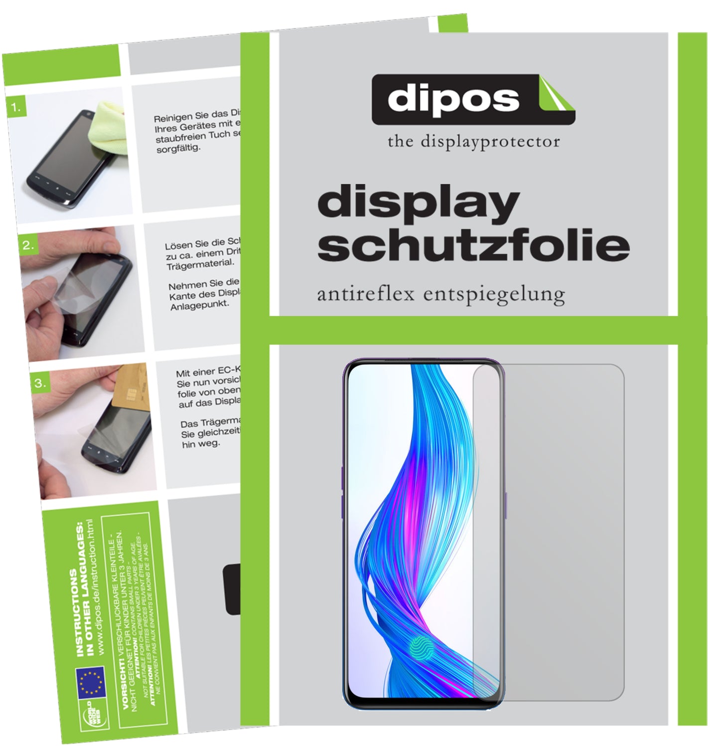 Mattes Panzerglas: Entspiegelte, dünne Folie, Fingerabdruckresistenz und Bildschirmschutz für Oppo-Realme X