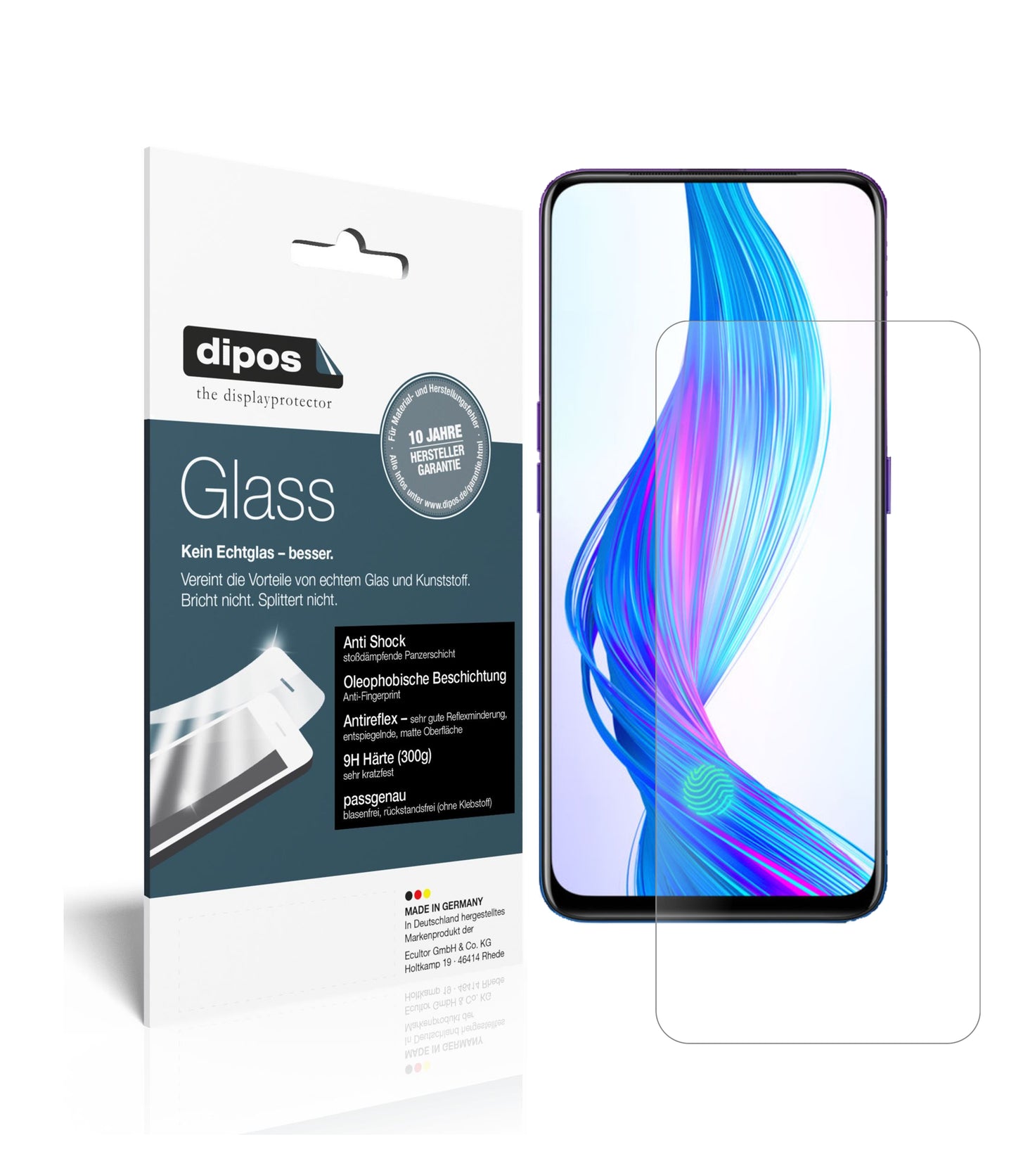 Mattes Panzerglas: Schutz vor Brüchen, Fingerabdrücken und Bildschirmblendung für Oppo-Realme X