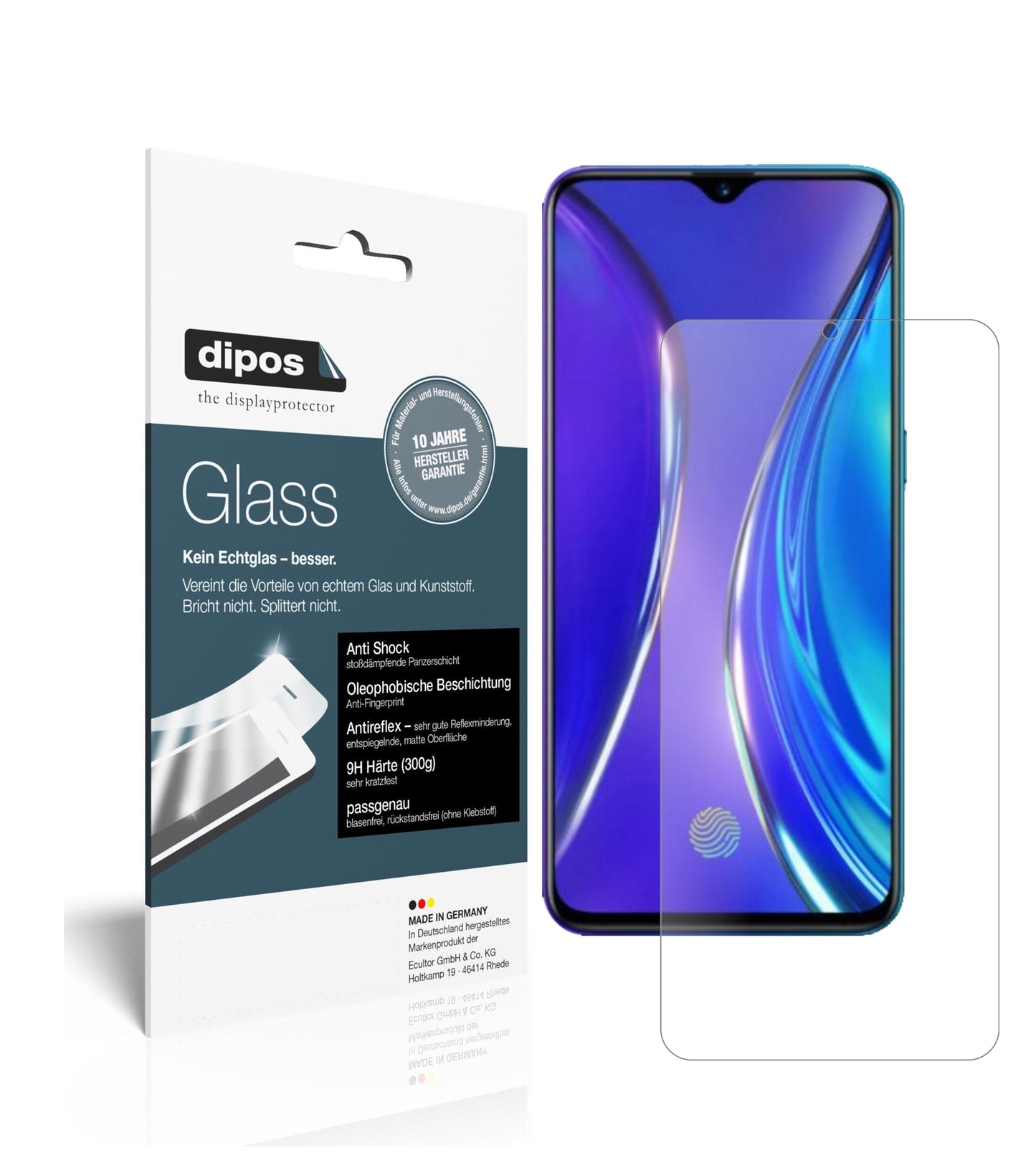 Mattes Panzerglas: Schutz vor Brüchen, Fingerabdrücken und Bildschirmblendung für Oppo-Realme X2