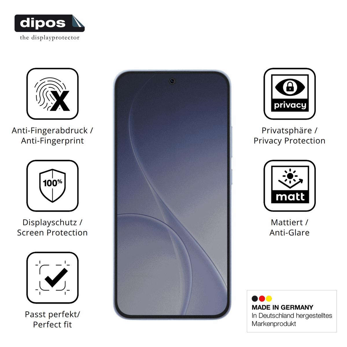 Screen Protector for Oppo Reno15 F Privacy Filter 4-Way Protection dipos