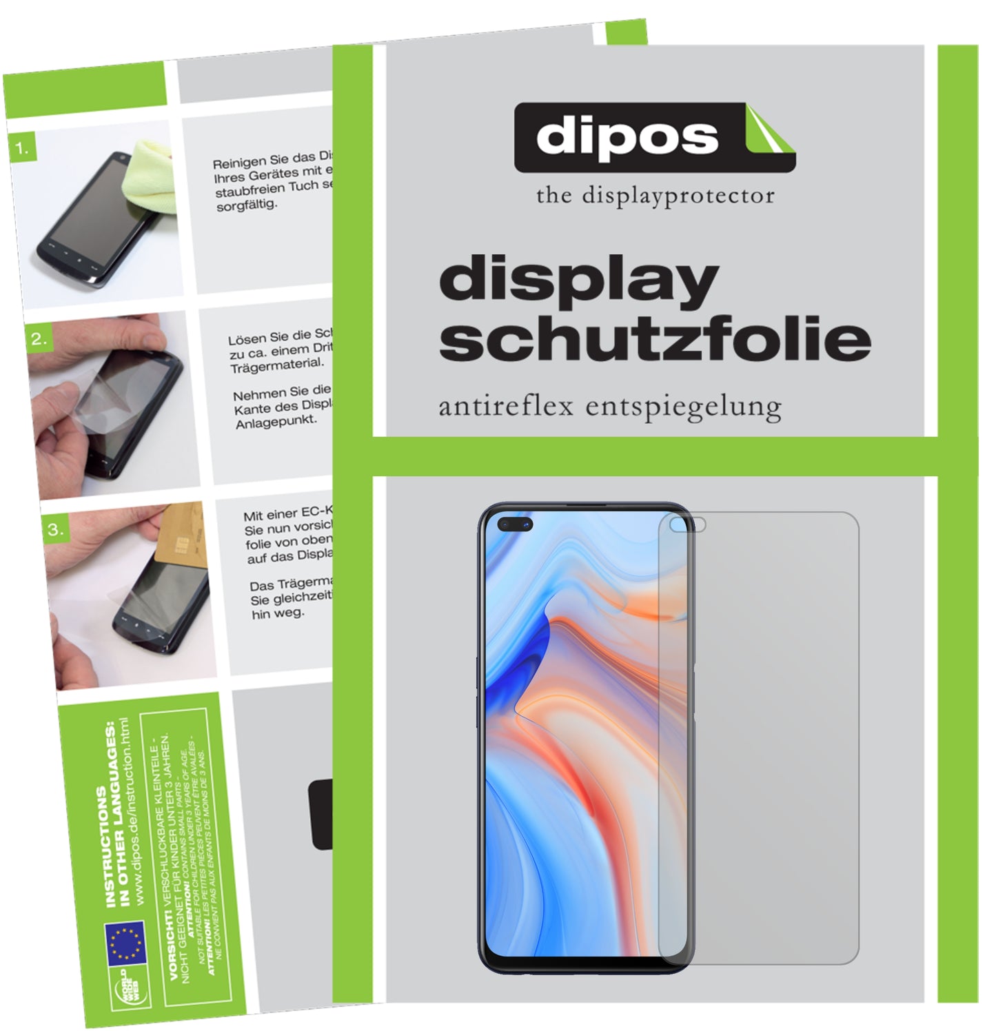 Mattes Panzerglas: Entspiegelte, dünne Folie, Fingerabdruckresistenz und Bildschirmschutz für Oppo-Reno4 Z 5G