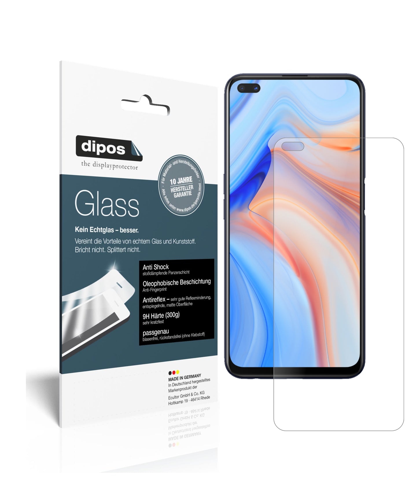 Mattes Panzerglas: Schutz vor Brüchen, Fingerabdrücken und Bildschirmblendung für Oppo-Reno4 Z 5G